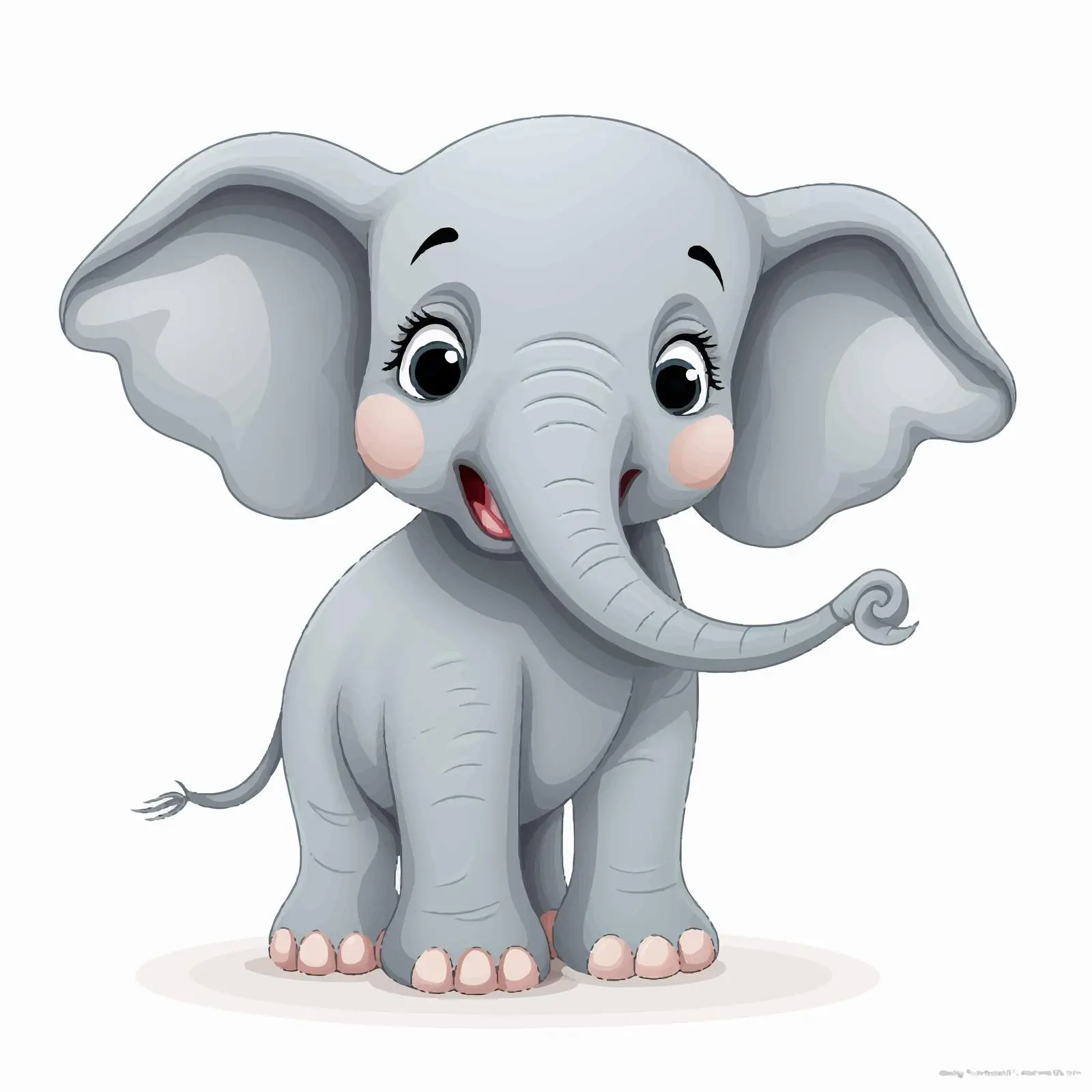 Gray Elephant Illustration on White Background — free download from Dotvec