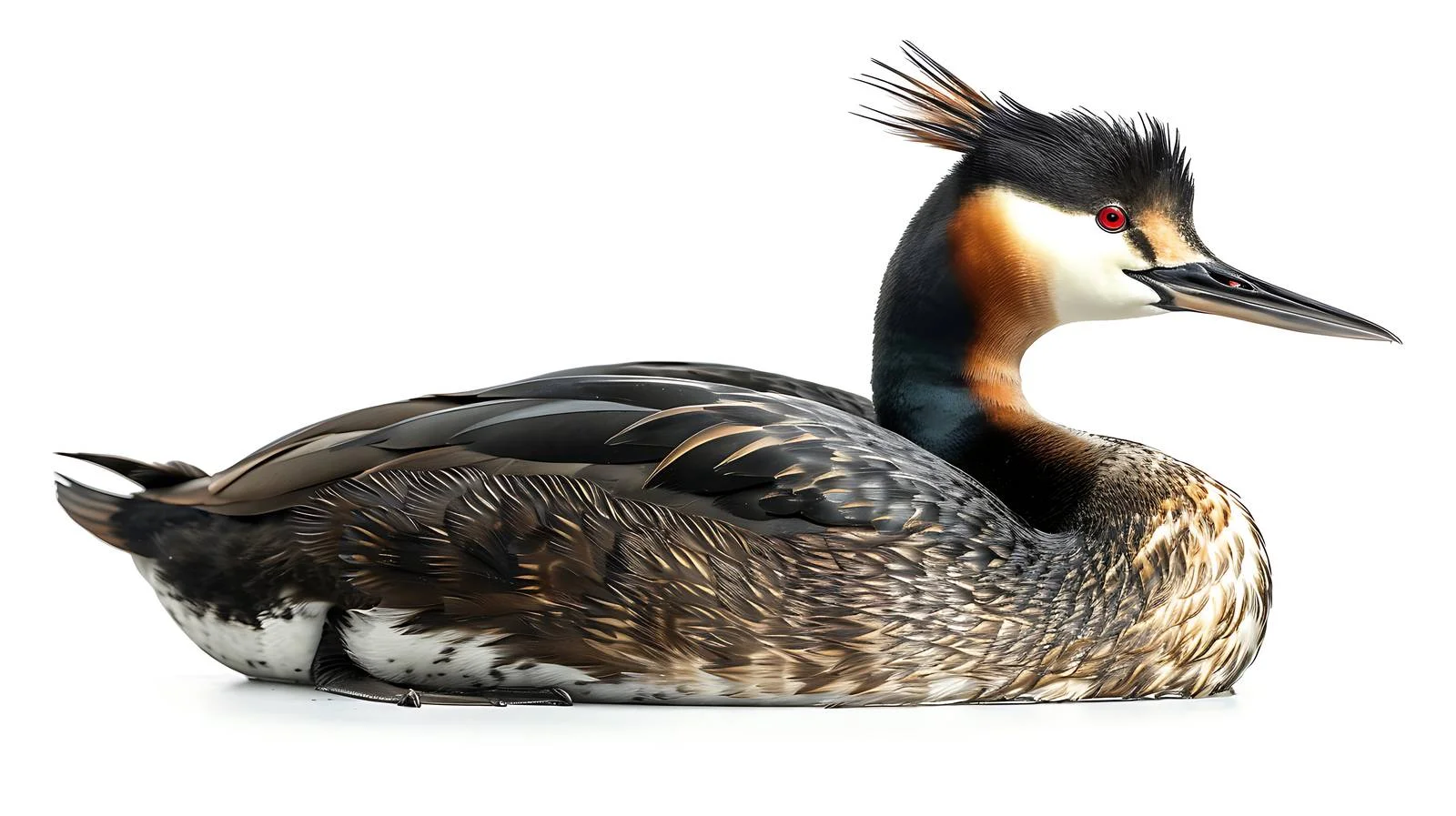 Graceful Great Crested Grebe Isolated White — free download from Dotvec