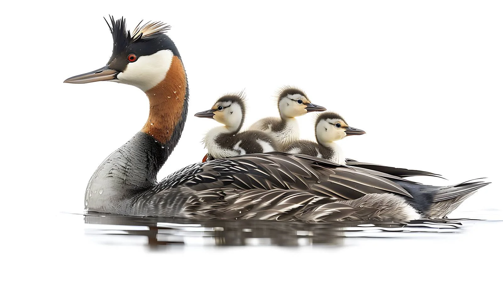 Great Crested Grebe Family Podiceps Cristatus — free download from Dotvec
