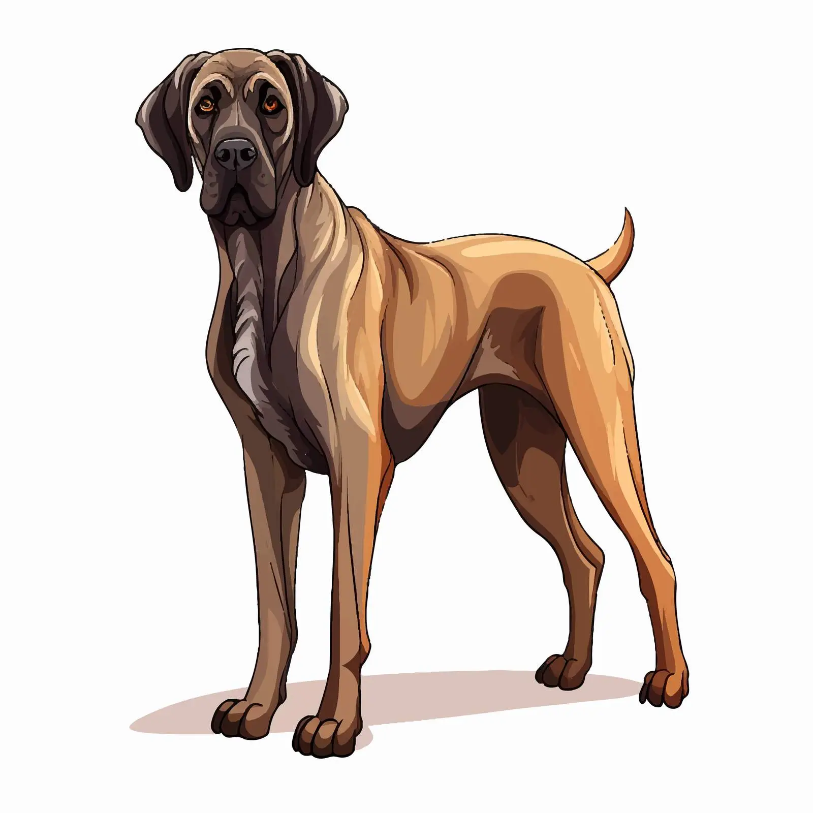 Great Dane and German Mastiff Illustration – free dog portraits image from Dotvec