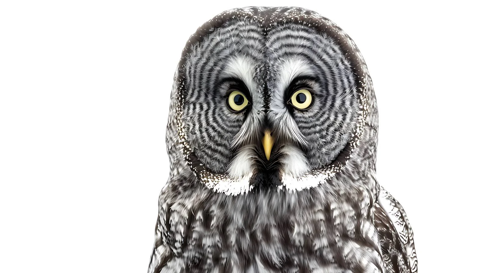 Magnificent Great Grey Owl Close-up Portrait — free download from Dotvec