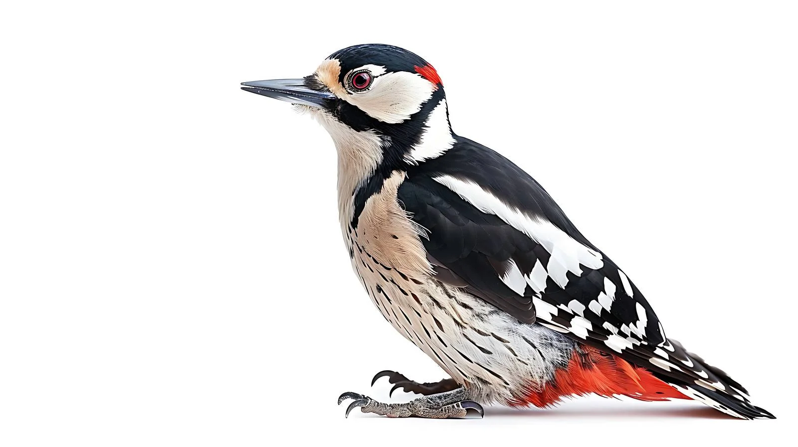 Great Spotted Woodpecker Isolated on White — free download from Dotvec