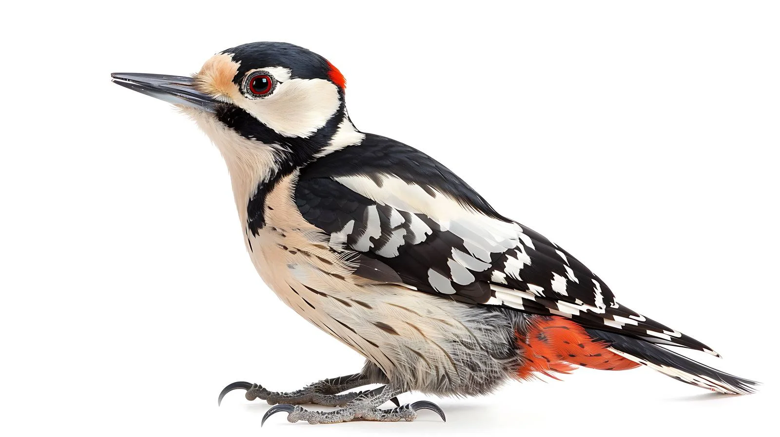 Majestic Great Spotted Woodpecker Portrait Isolated — free download from Dotvec