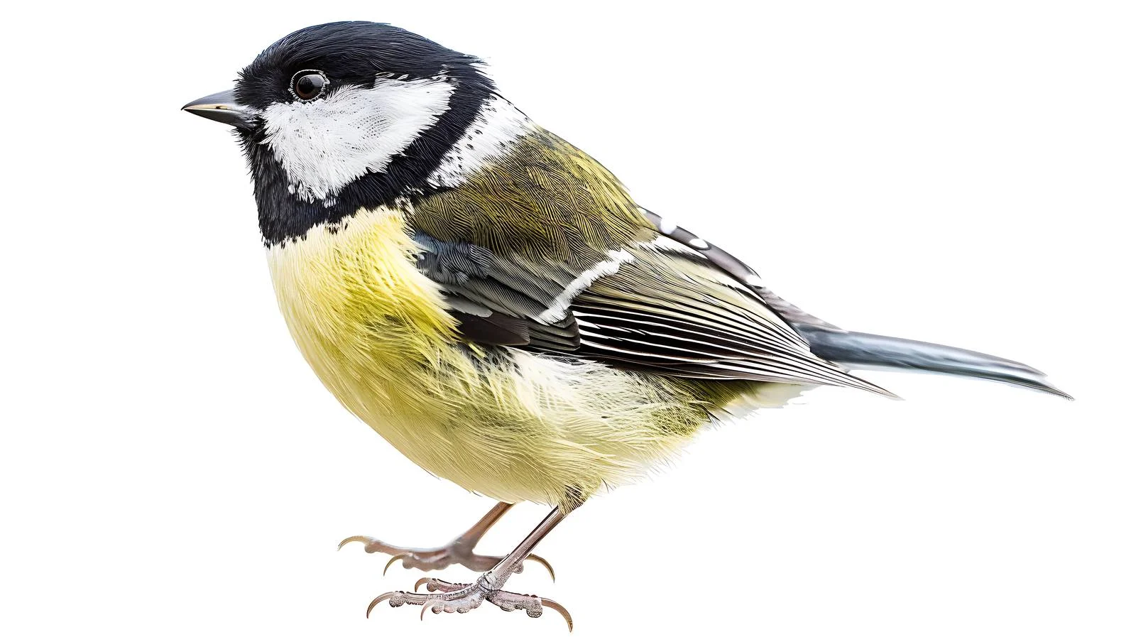 Close-up of Great Tit Bird on White Background — free download from Dotvec