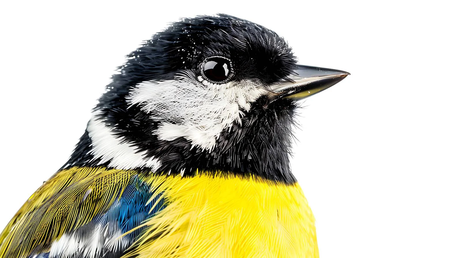 Detailed Great Tit Close-Up Isolated on White — free download from Dotvec