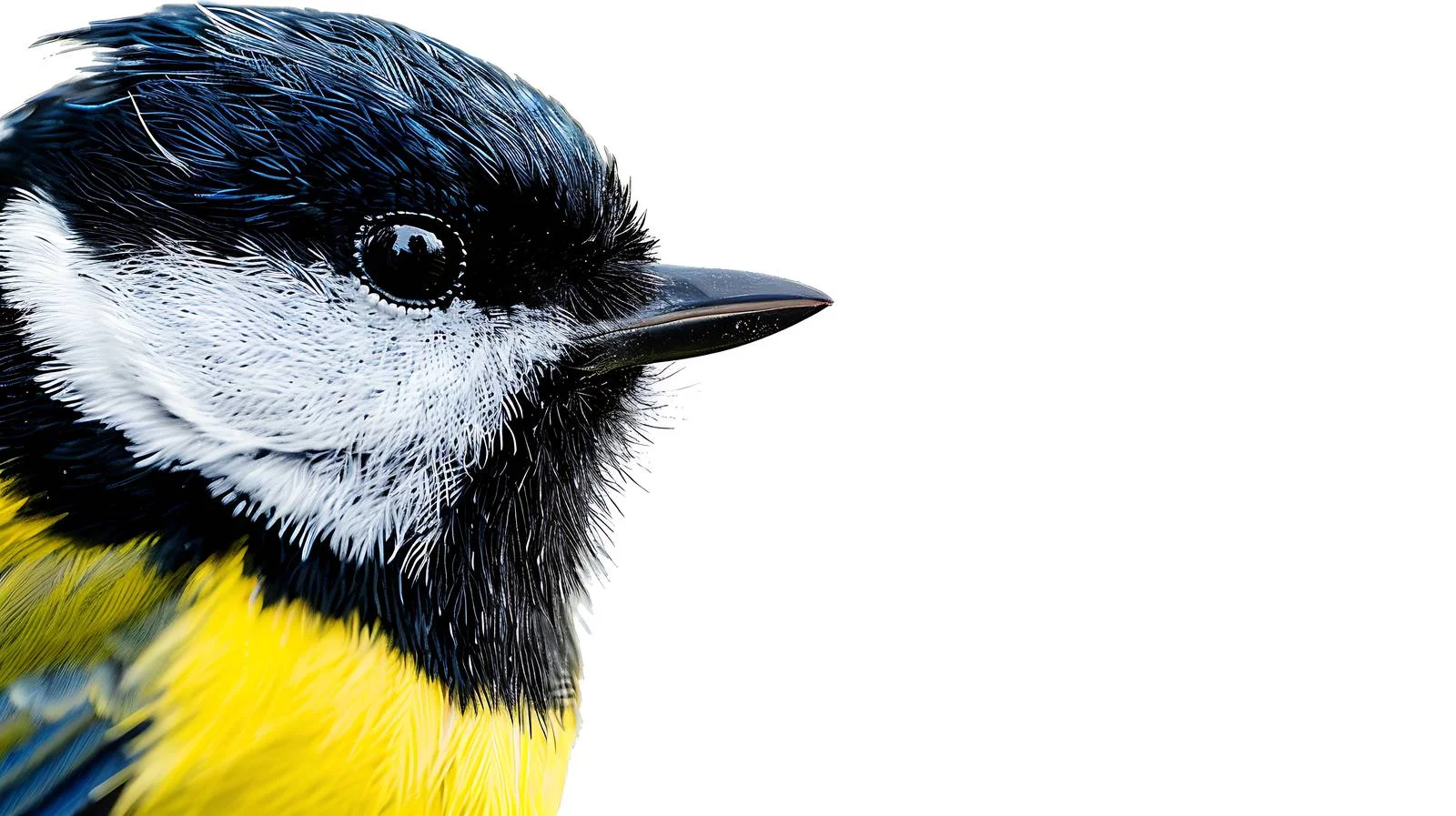 Close-up Great Tit on White Background — free download from Dotvec
