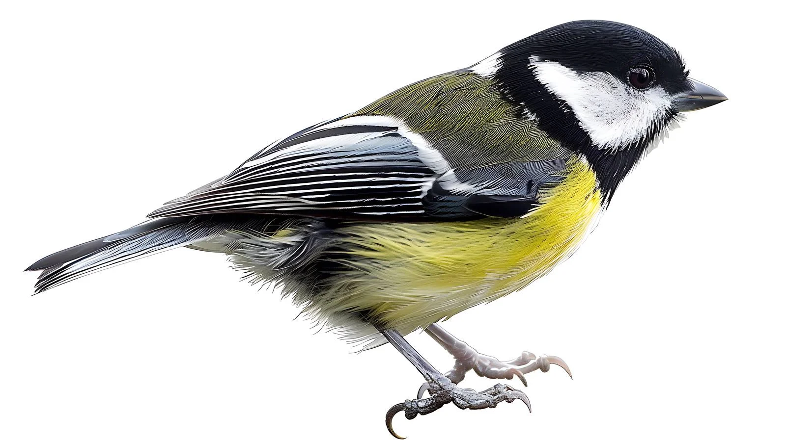 Detailed Great Tit Close-Up on White — free download from Dotvec