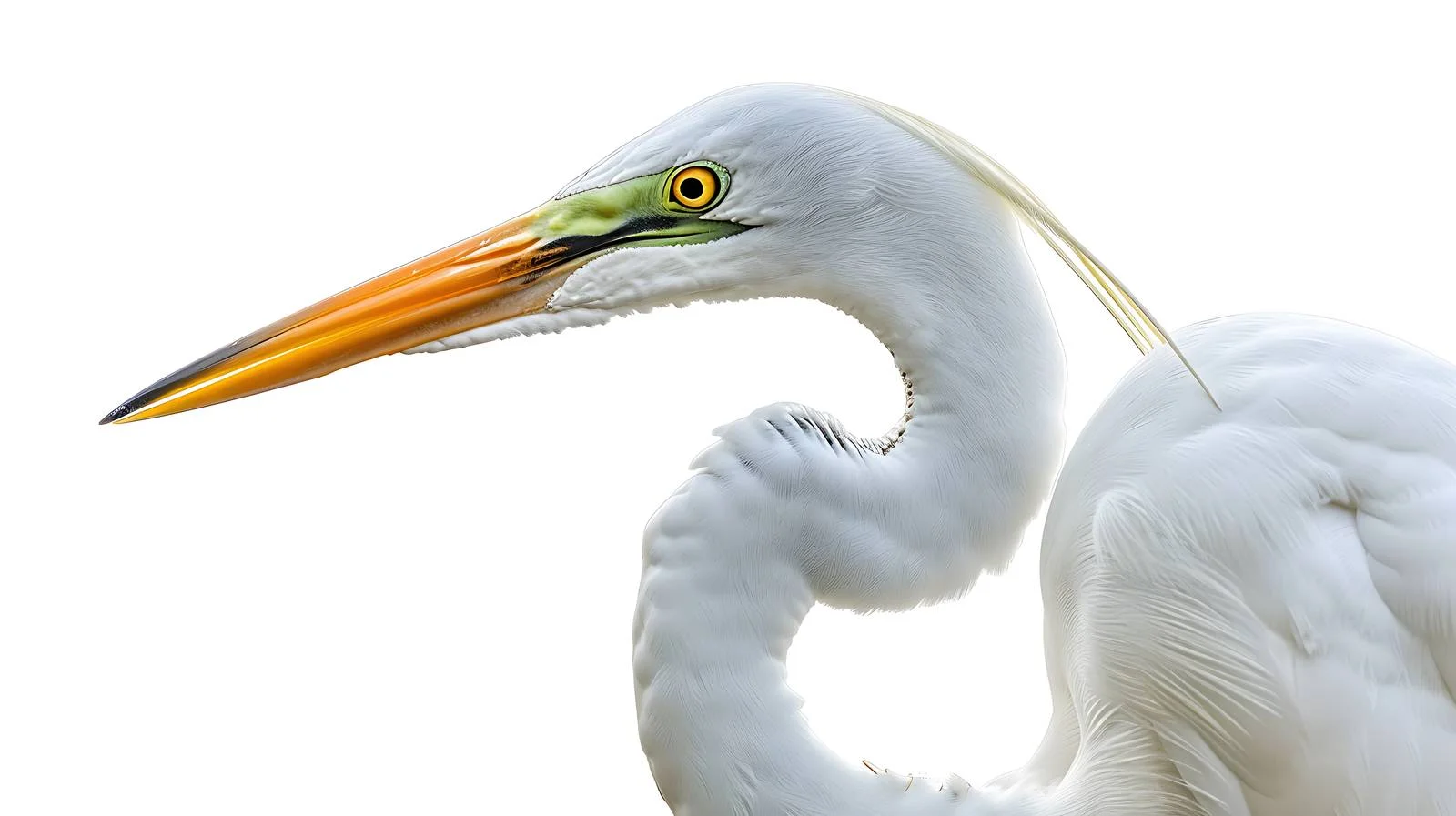 Close-up Isolated Great White Egret — free download from Dotvec