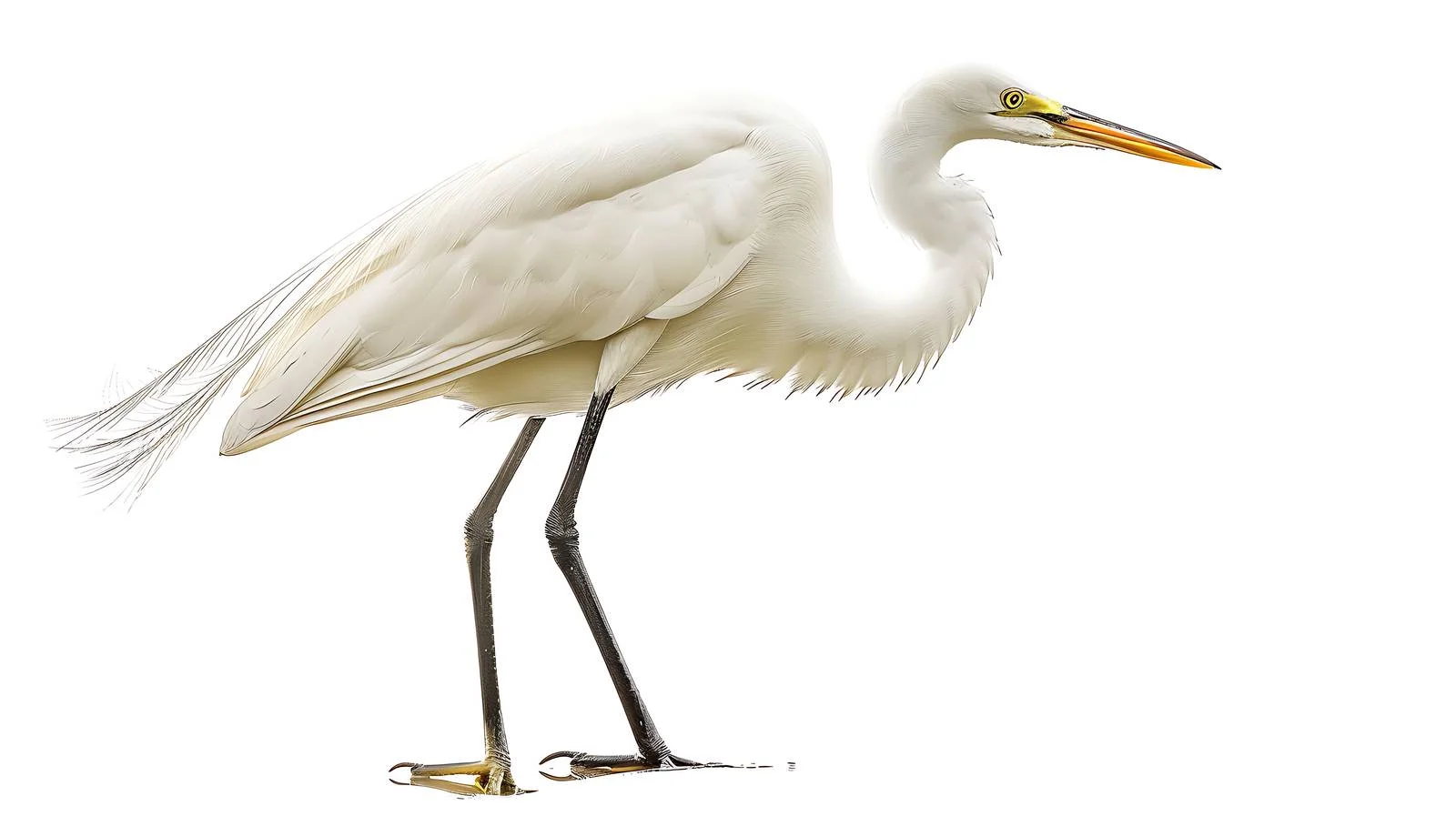 Majestic Great White Egret on White — free download from Dotvec