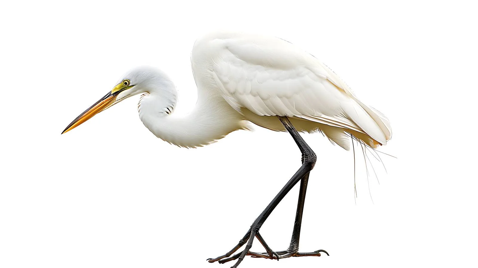 Majestic White Egret on Pure Background — free download from Dotvec