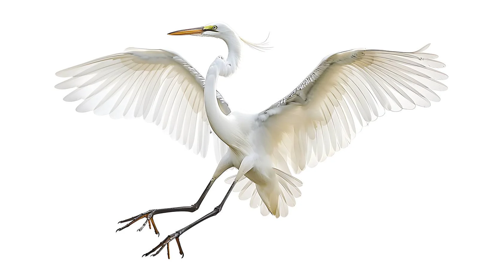 Majestic Great White Egret on White Background — free download from Dotvec