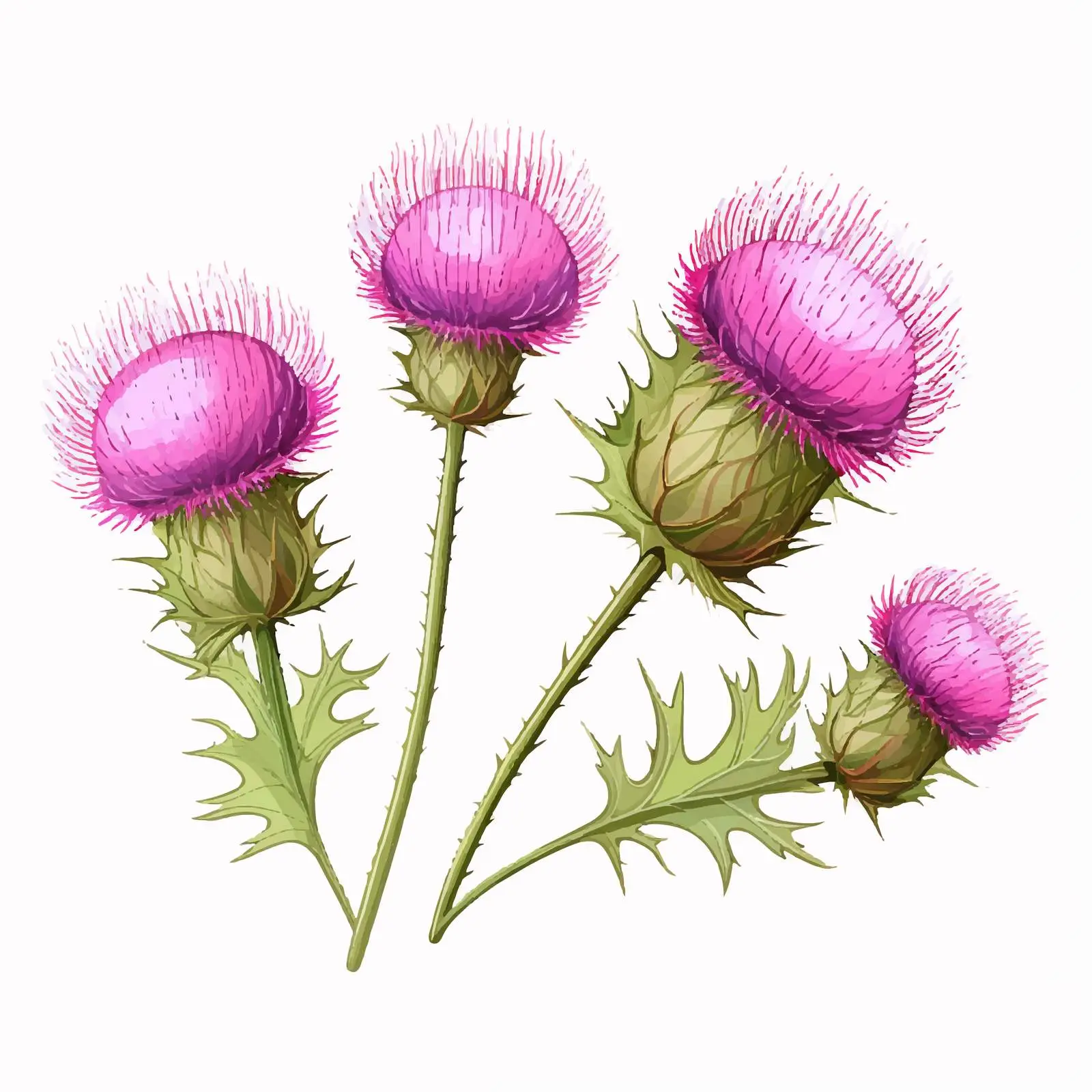 Elegant Greater Burdock Flowers on White Background — free download from Dotvec