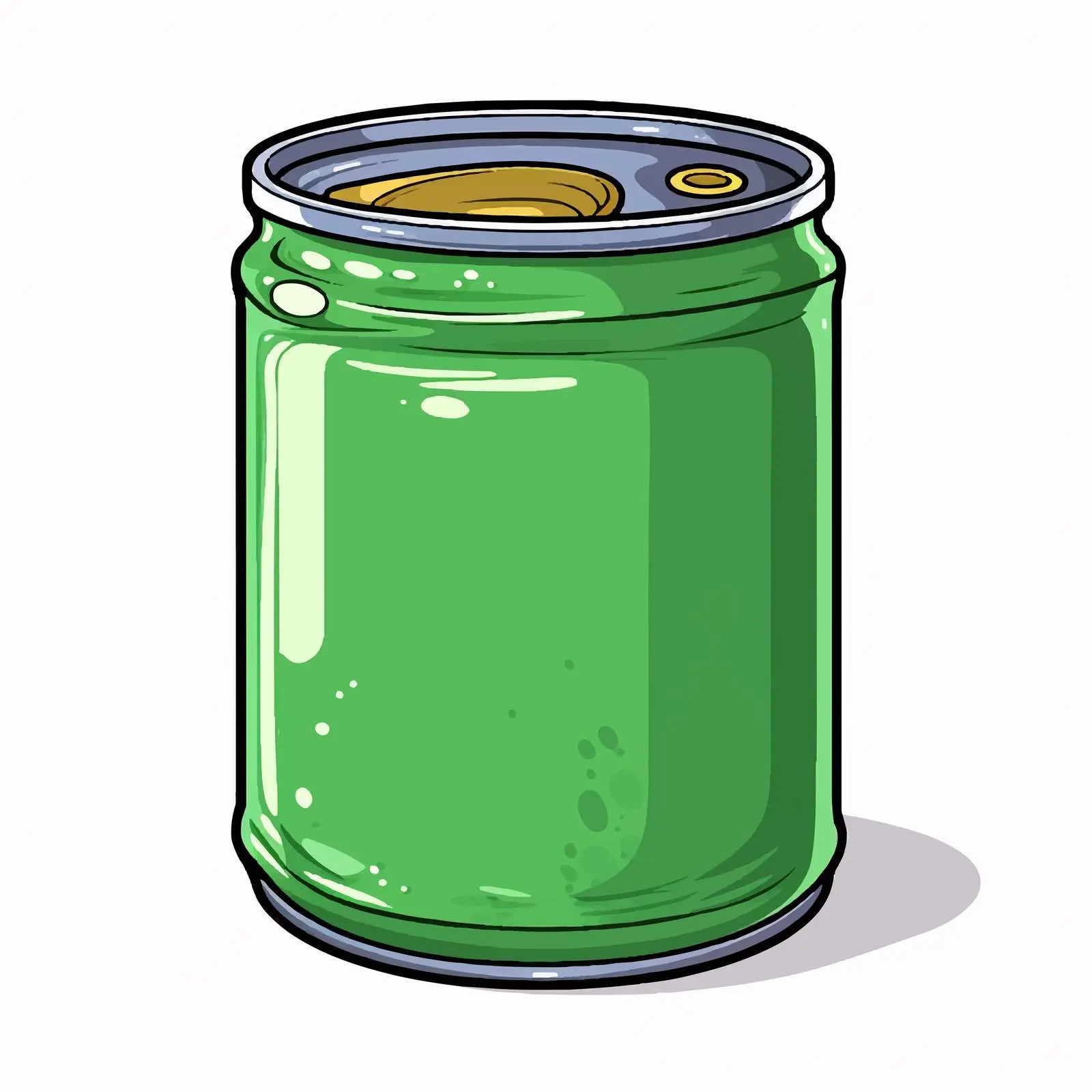 Green Cartoon Can Sticker Illustration — free download from Dotvec