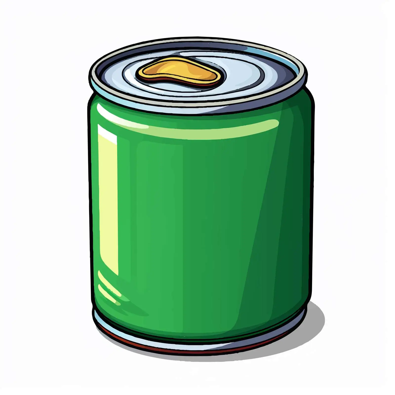 Green Cartoon Can Sticker Illustration – free beverage container image from Dotvec