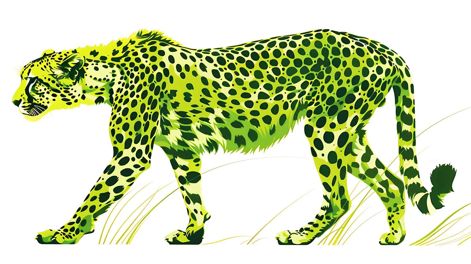 Sleek Green Cheetah Print on White — free download from Dotvec