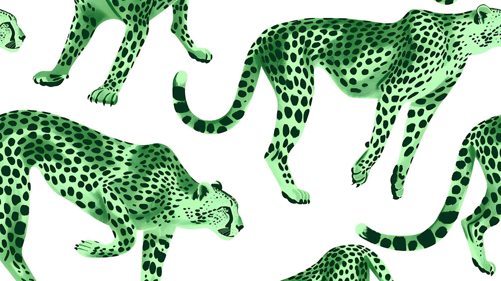 Vivid Green Cheetah Print on White — free download from Dotvec