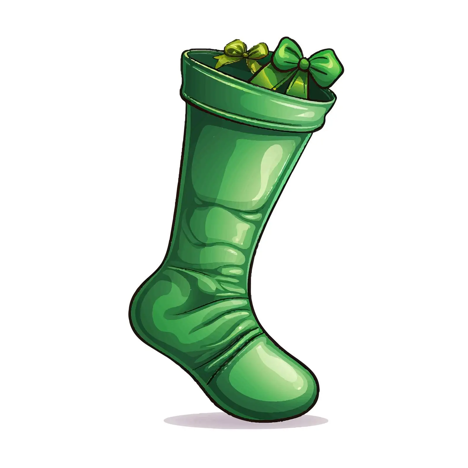 Green Christmas Stocking Isolated Vector Illustration — free download from Dotvec