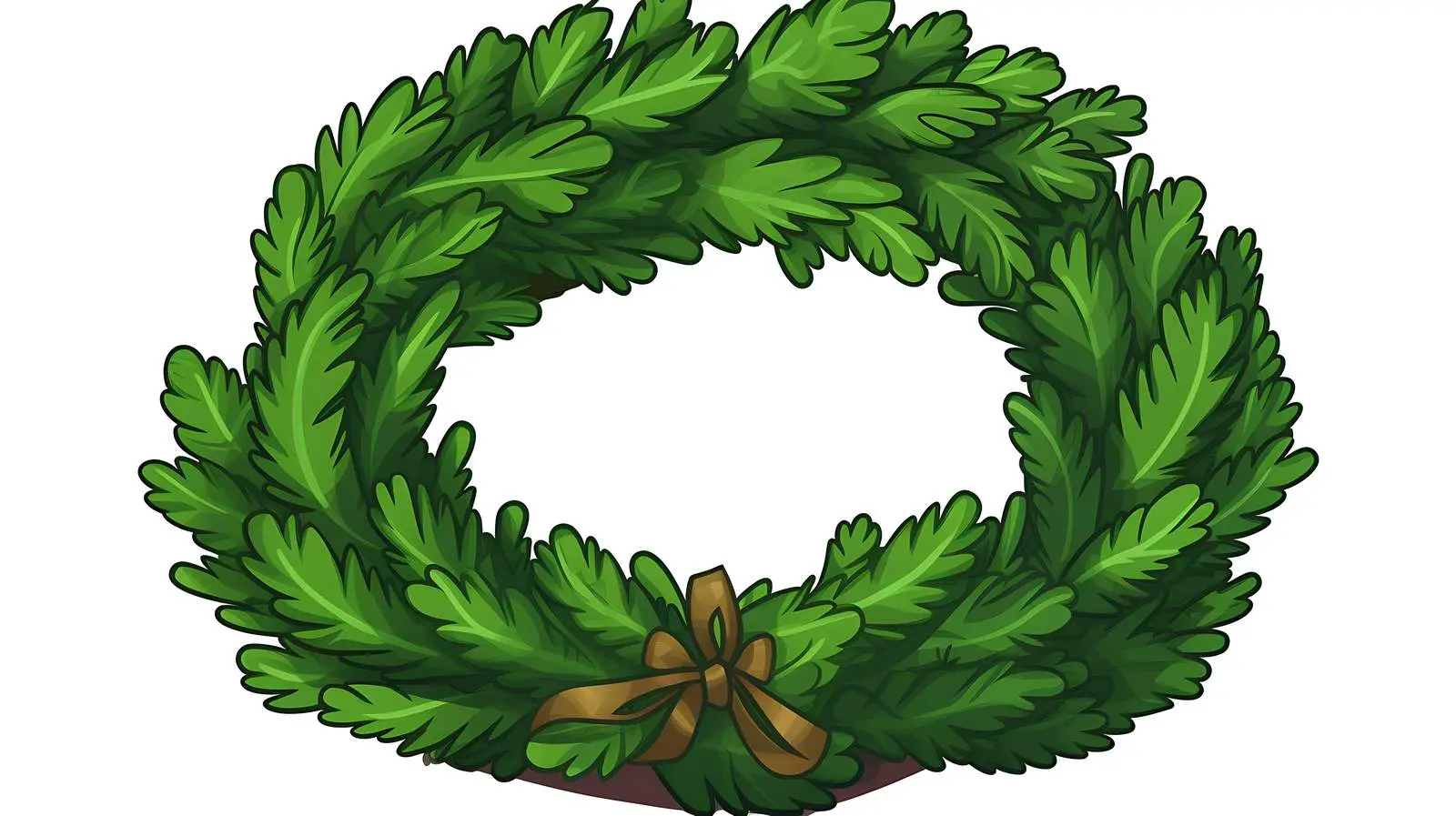 Festive Green Christmas Wreath Cartoon Illustration — free download from Dotvec