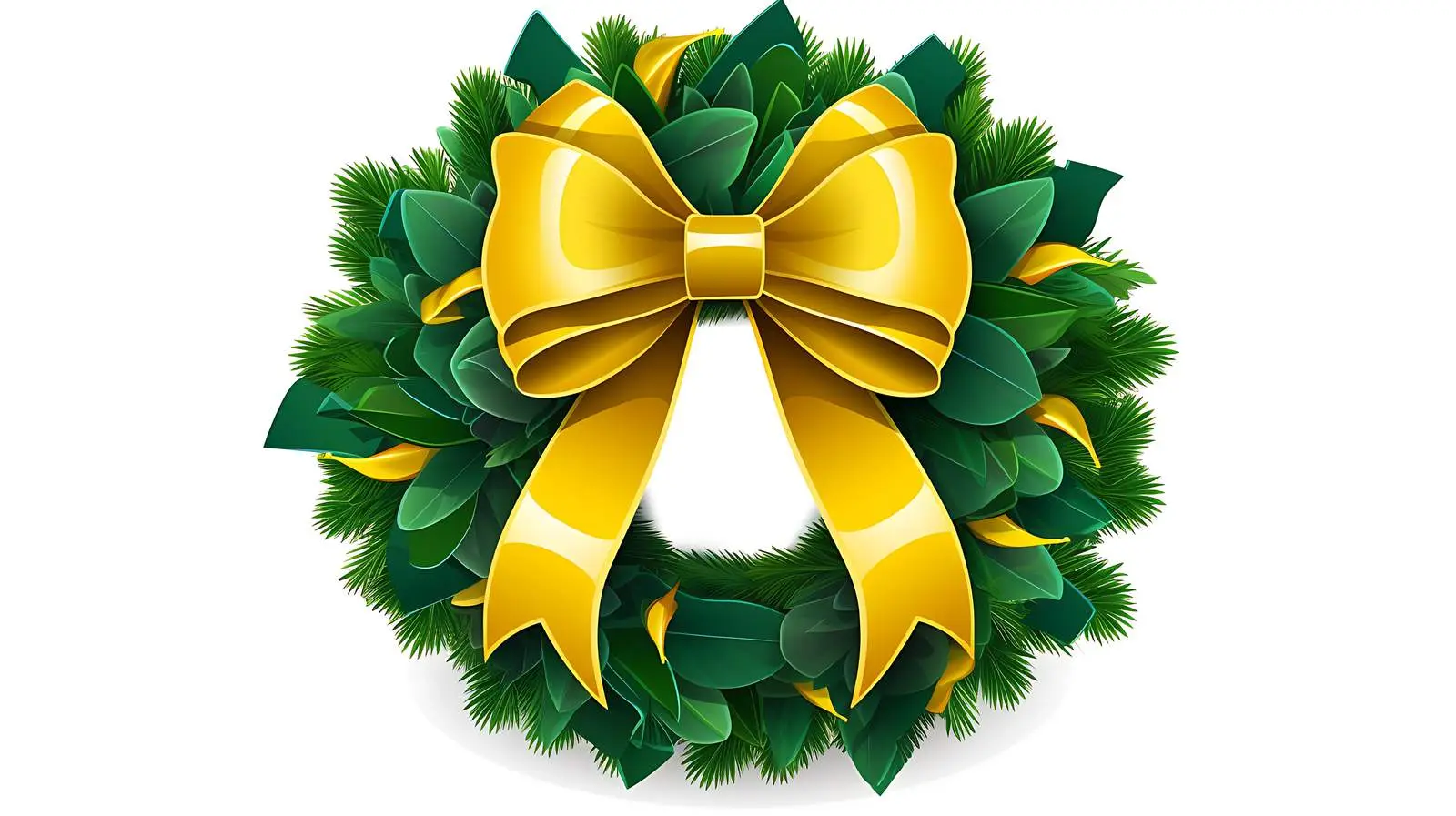 Festive Green Christmas Wreath Cartoon — free download from Dotvec