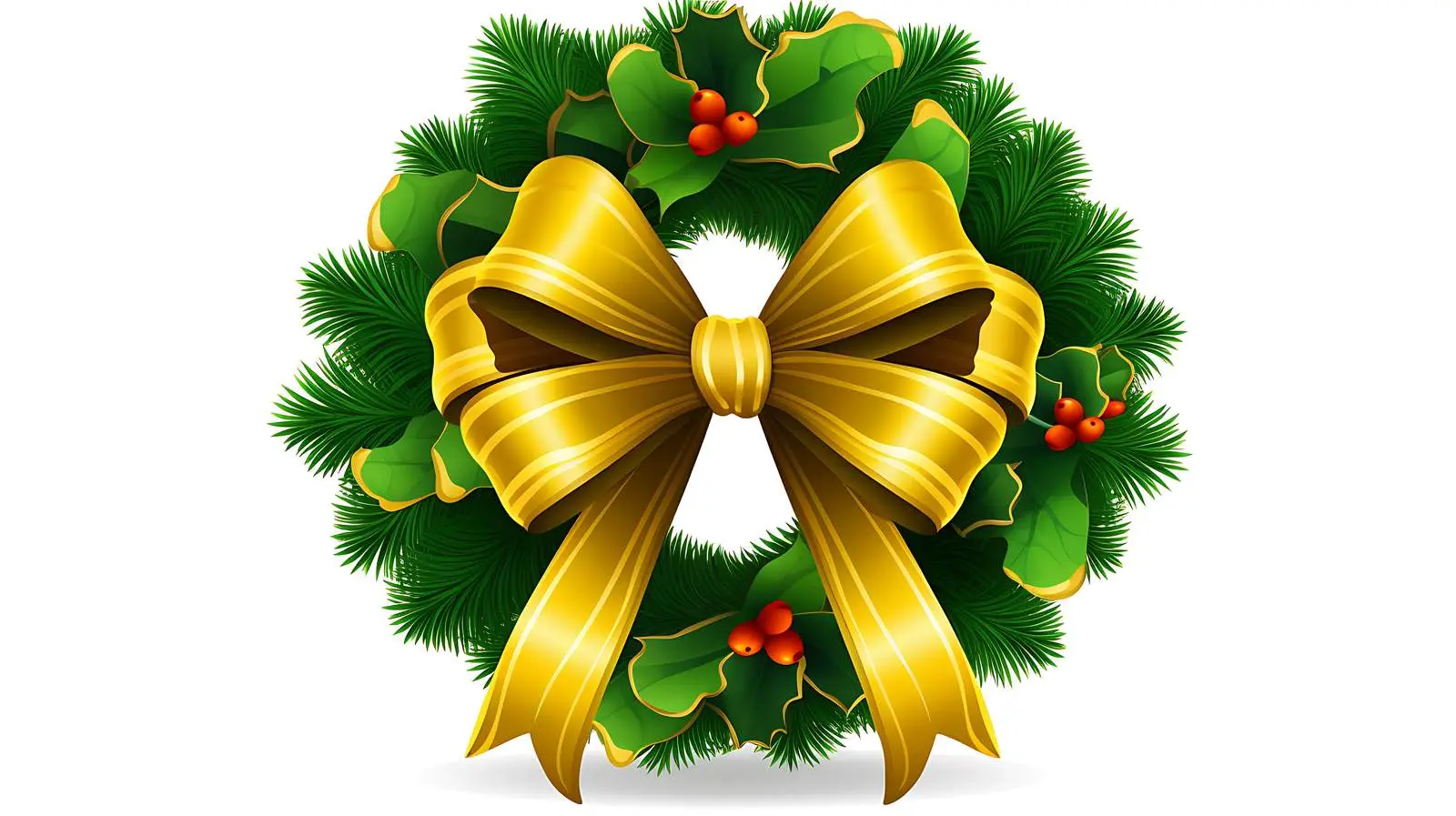Festive Christmas Wreath Cartoon Decoration — free download from Dotvec
