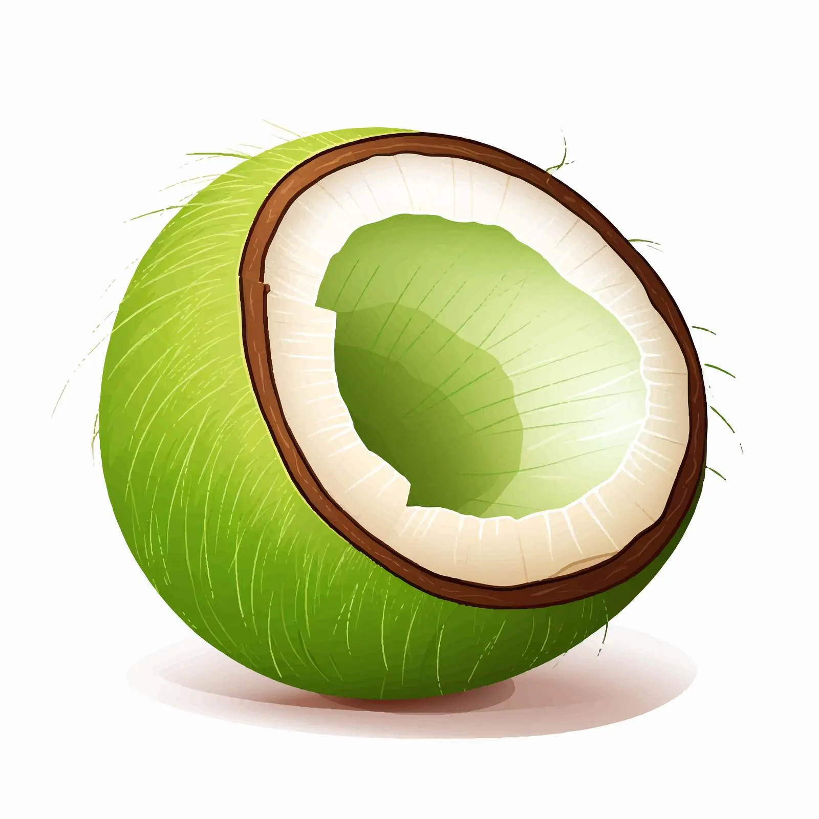 Green Coconut Illustration on White Background — free download from Dotvec
