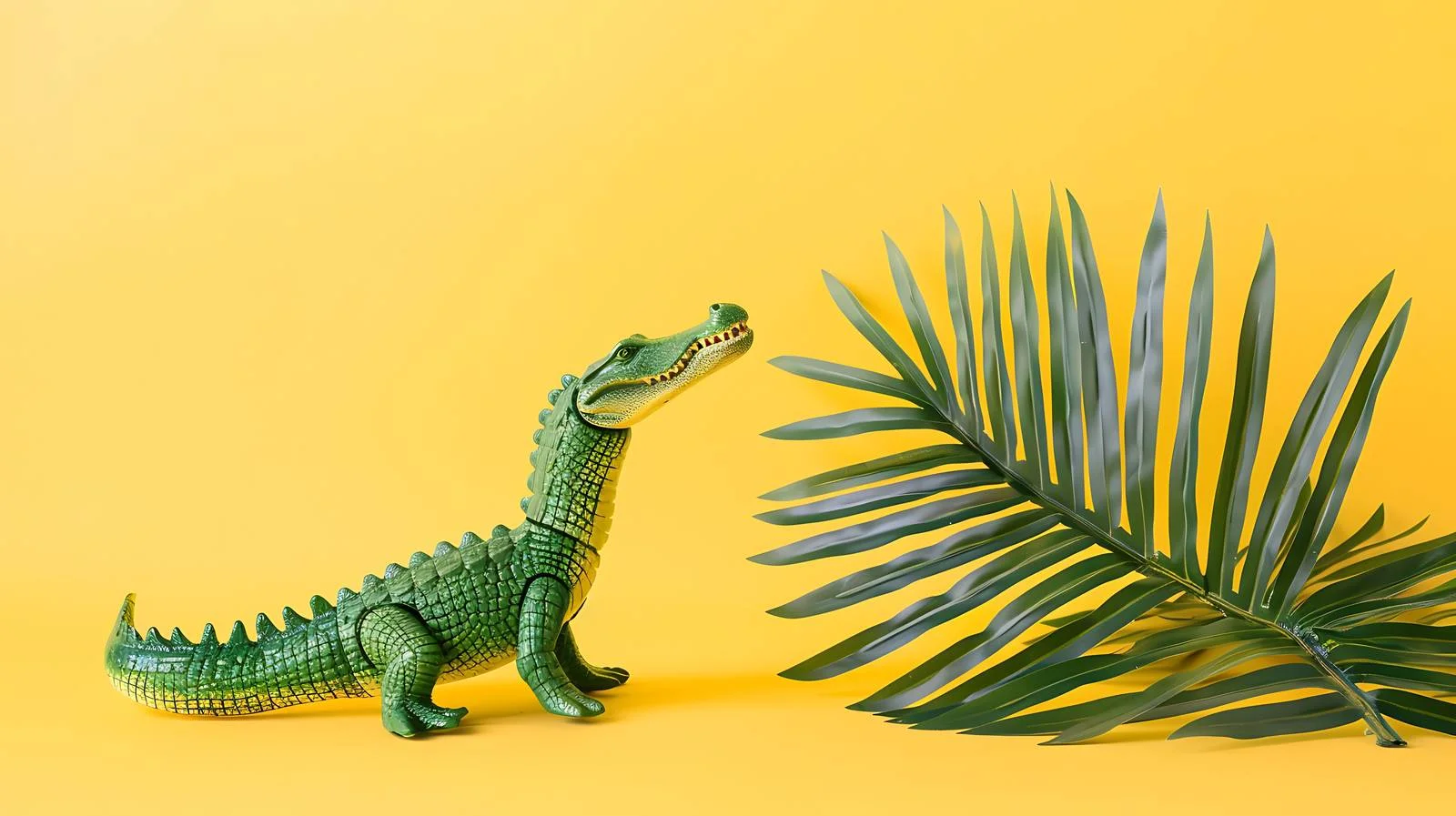 Vibrant Crocodile Toy on Yellow Background — free download from Dotvec