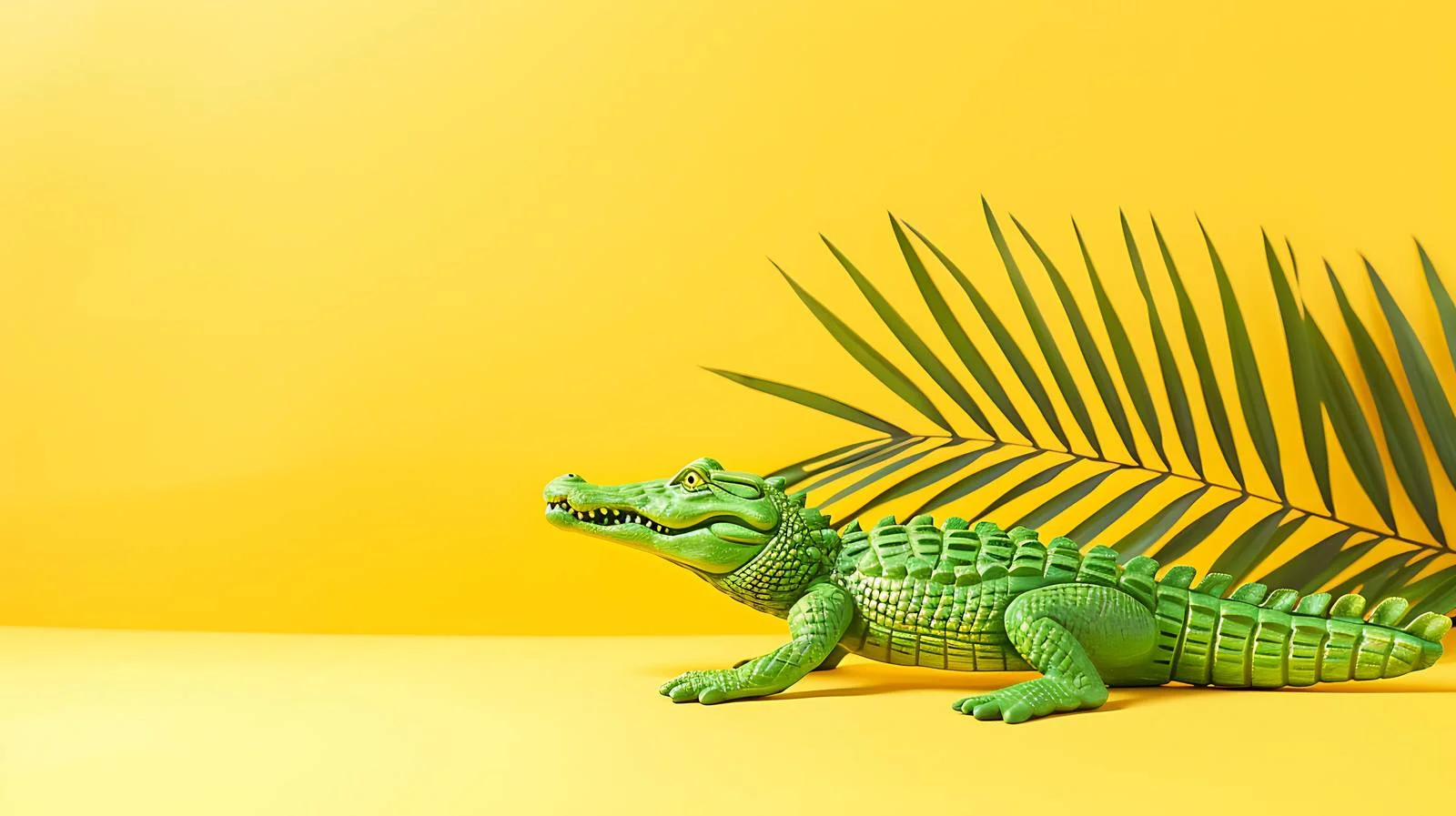 Vibrant Crocodile Toy on Yellow Background — free download from Dotvec