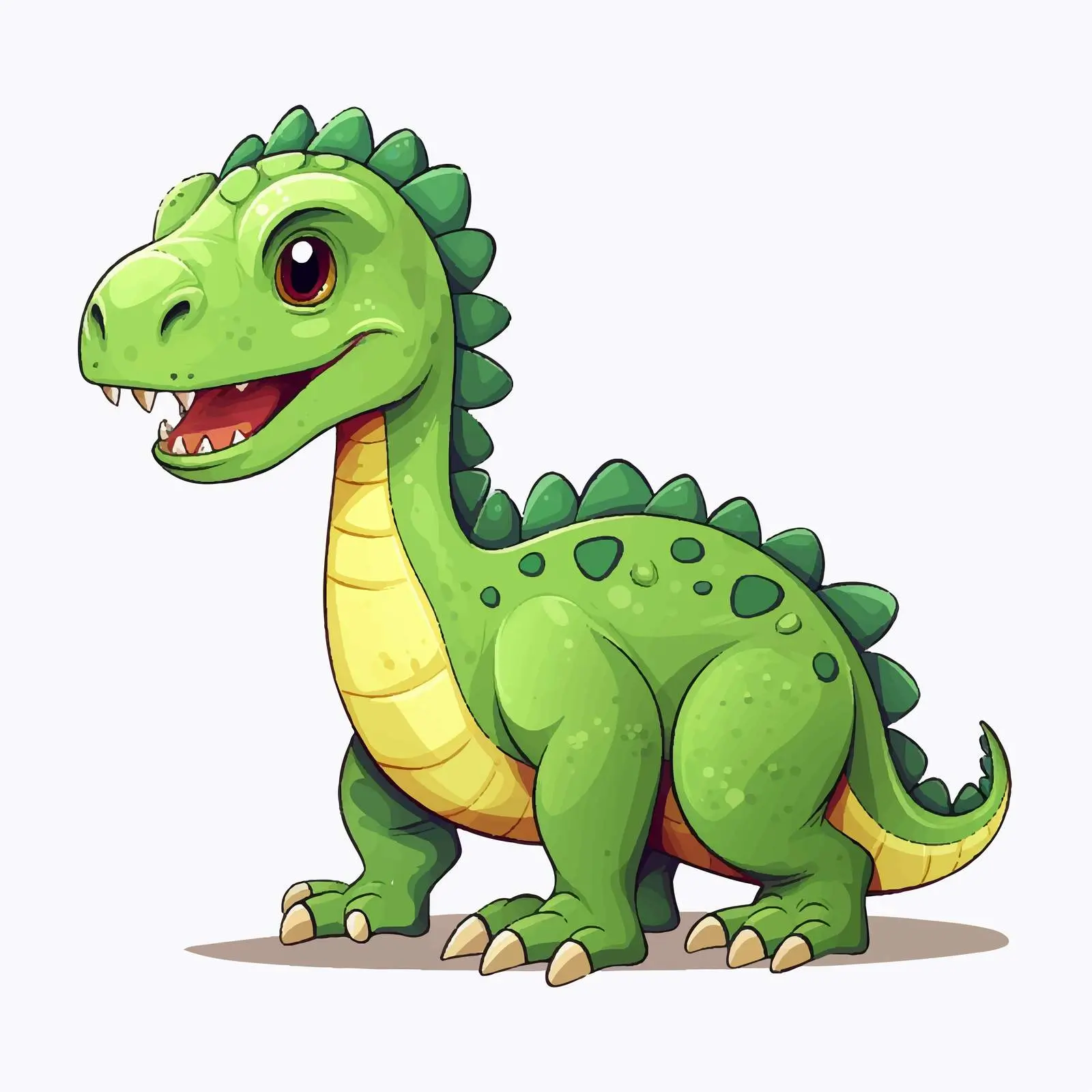 Green Dinosaur with Spikes Tail Illustration — free download from Dotvec