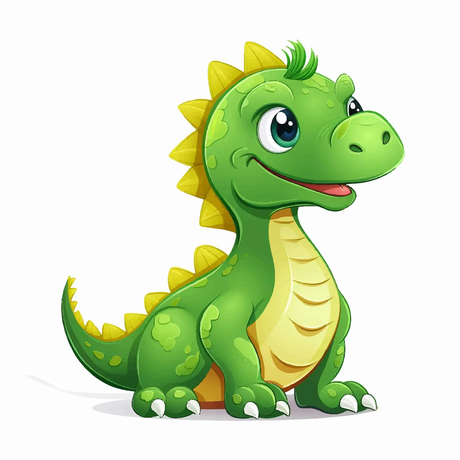 Green Dinosaur with Spikes Tail Vector Illustration — free download from Dotvec