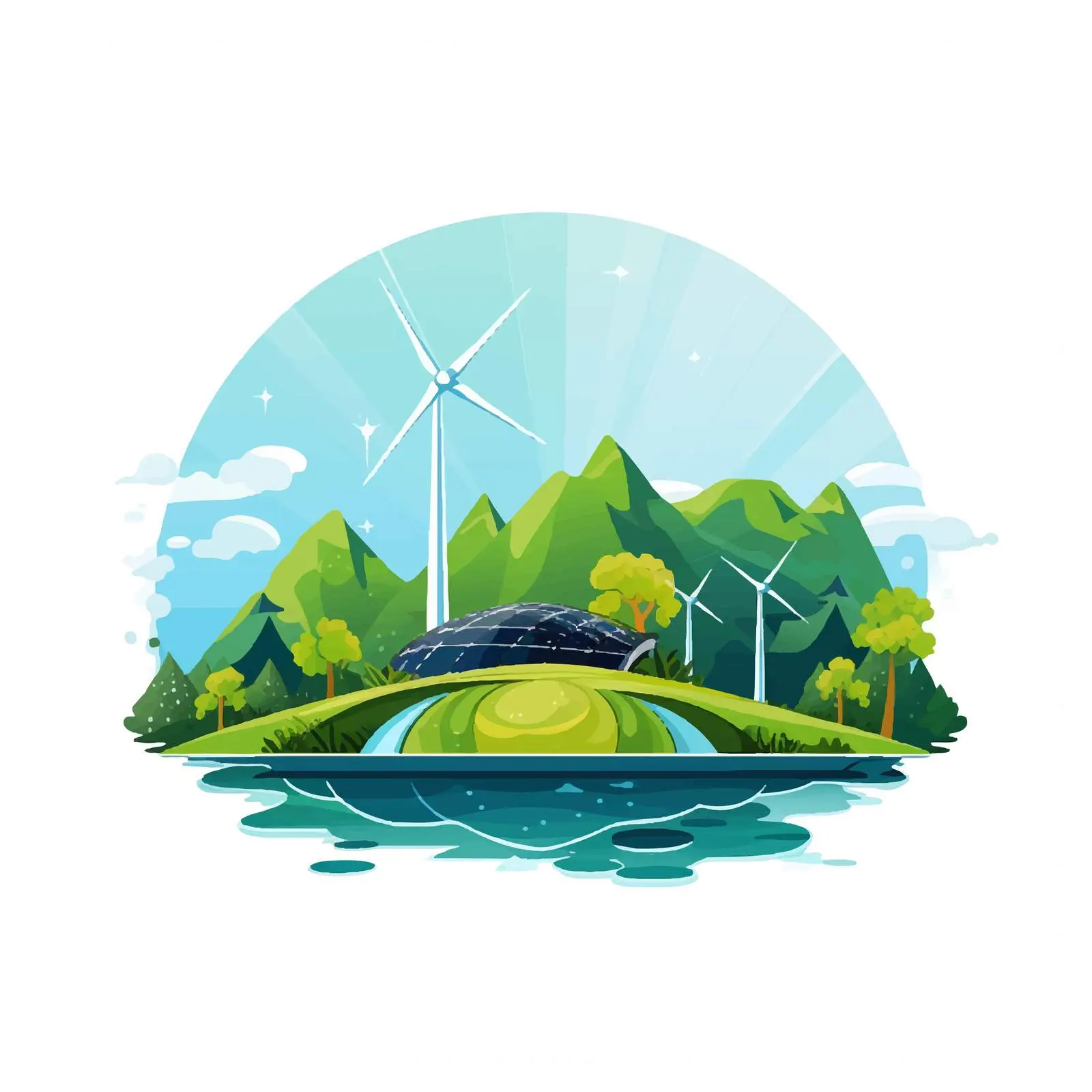 Eco-Friendly Green Energy Vector Illustration — free download from Dotvec