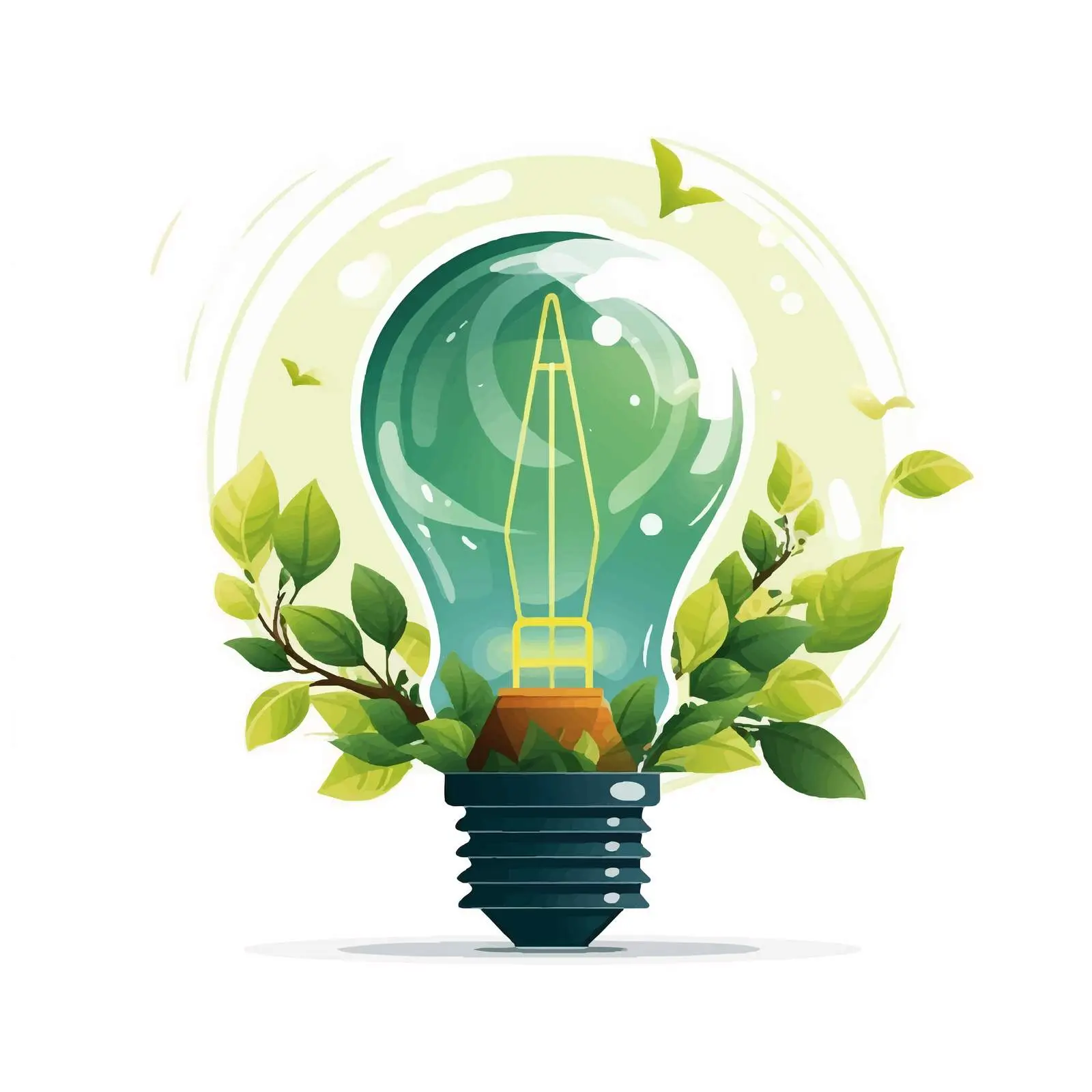 Eco-Friendly Green Energy Vector Illustration – free solar power image from Dotvec