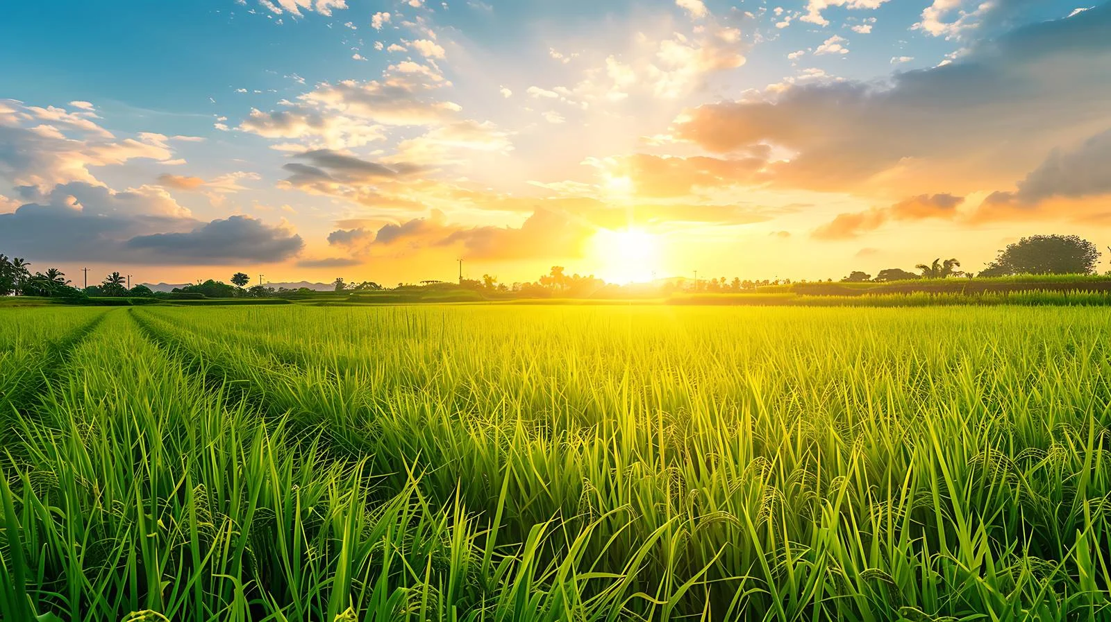 Serene Sunset Over Green Field — free download from Dotvec