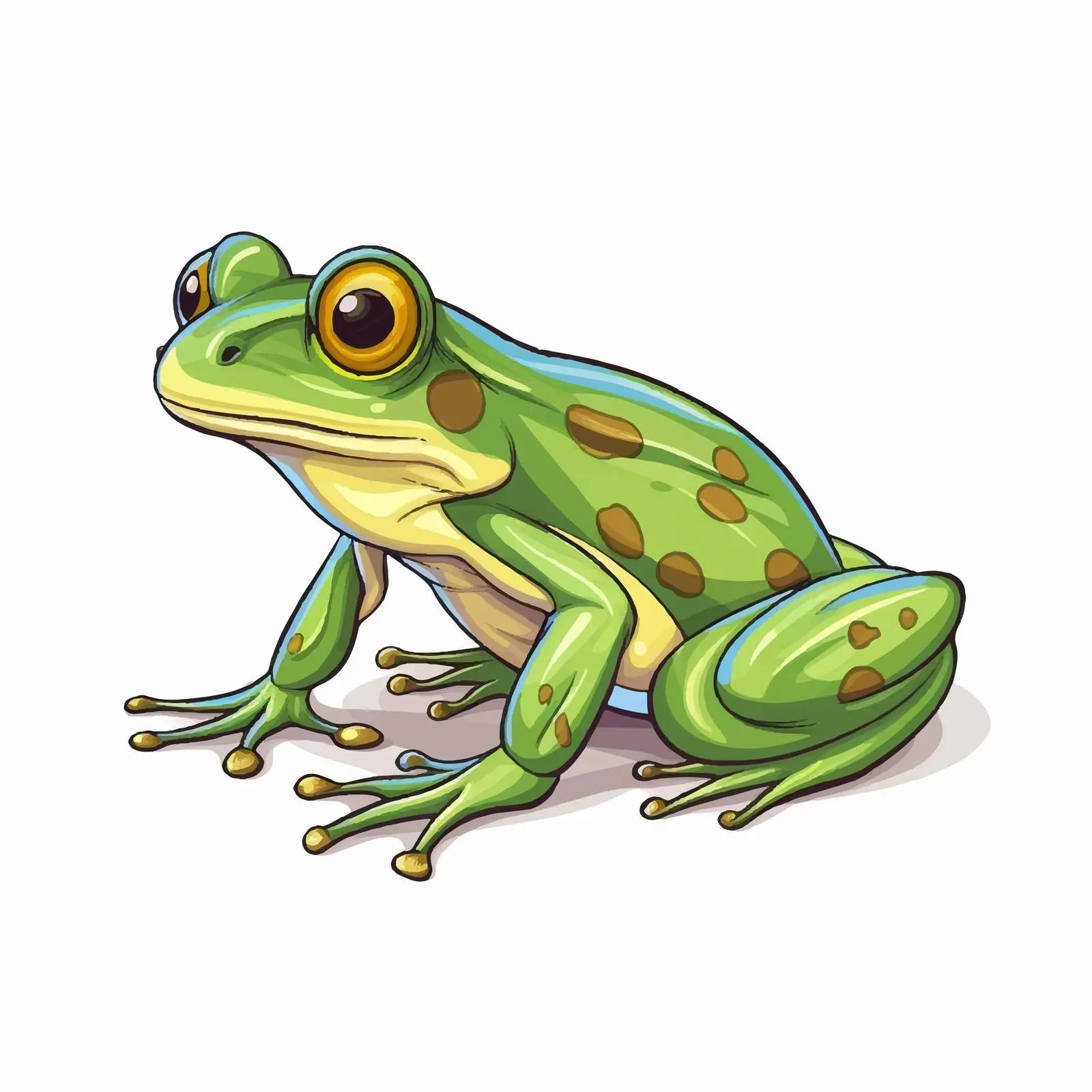 Cartoon Vector Illustration of a Green Frog — free download from Dotvec