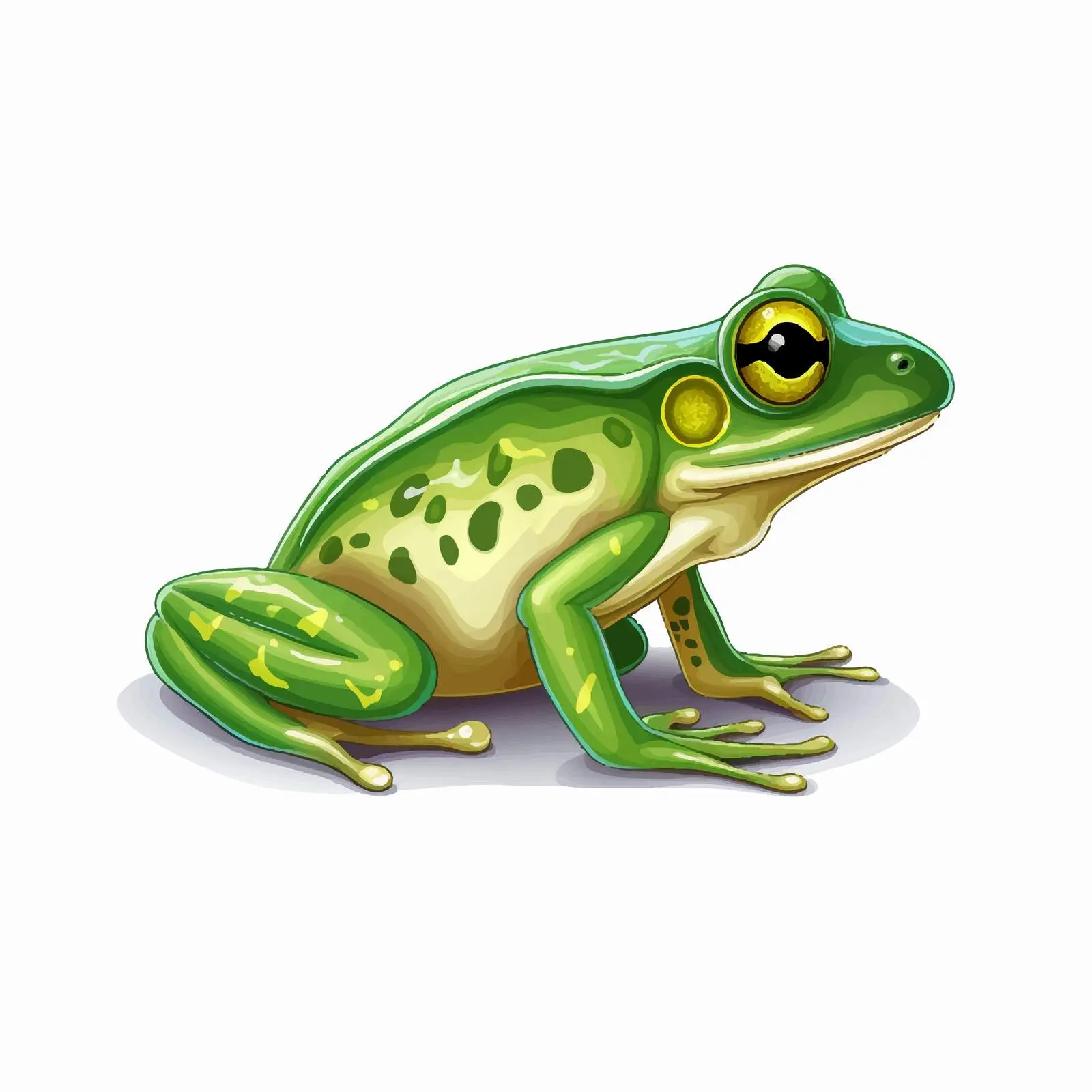Cartoon Green Frog Vector Illustration – free funny frog image from Dotvec