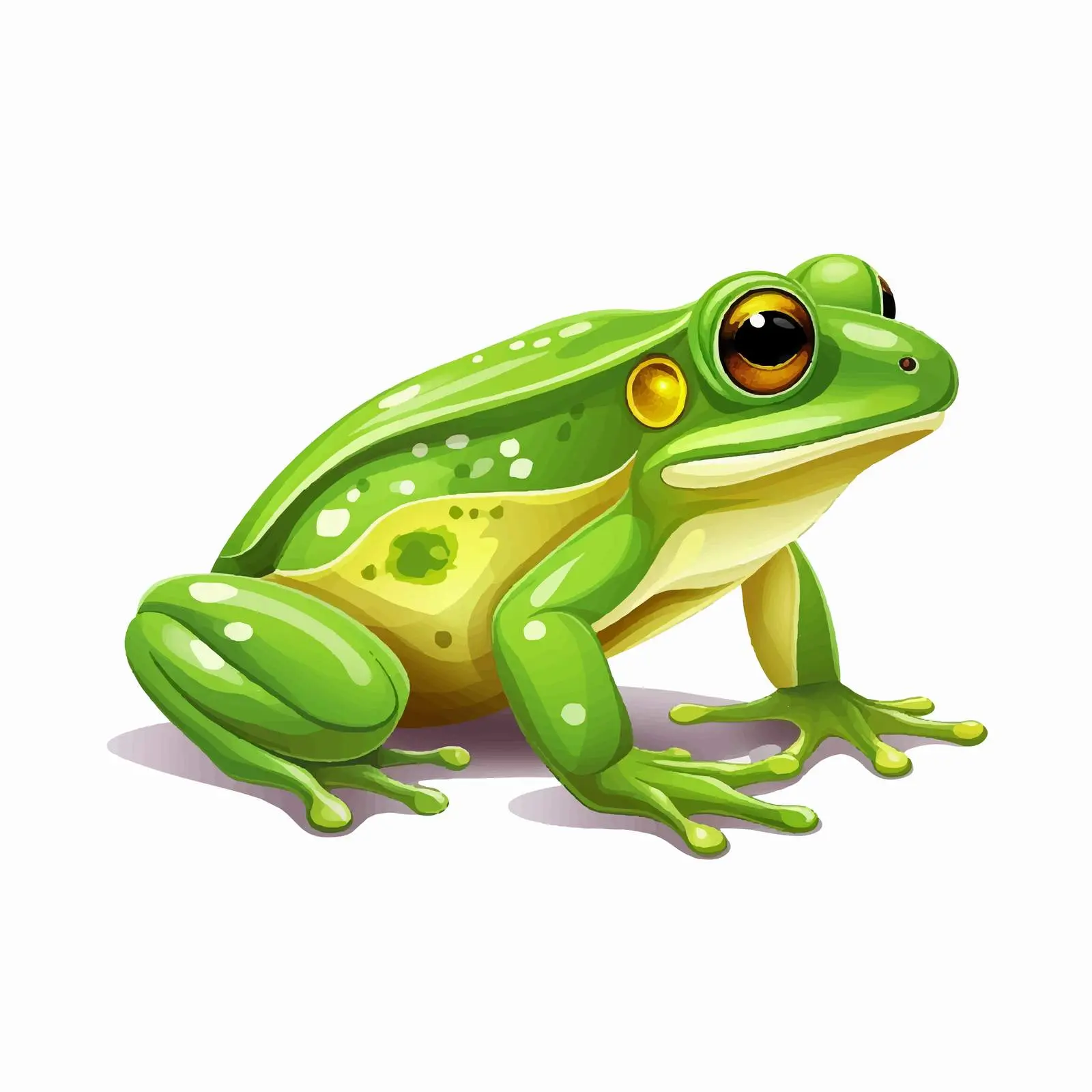 Cartoon Green Frog Vector Illustration — free download from Dotvec