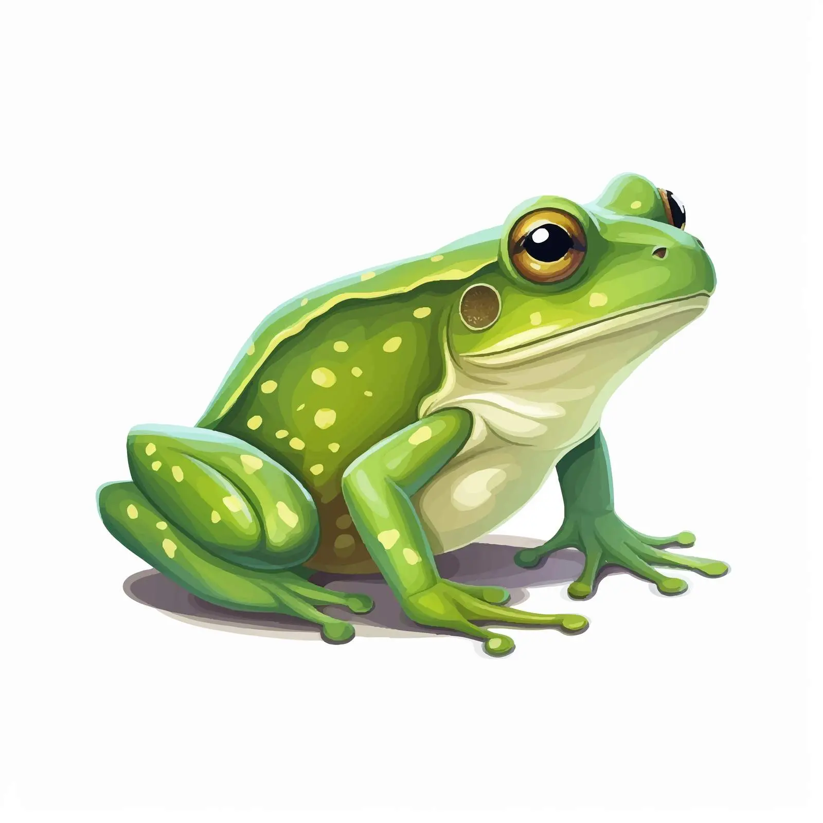 Cartoon Green Frog Vector Illustration – free funny frog image from Dotvec