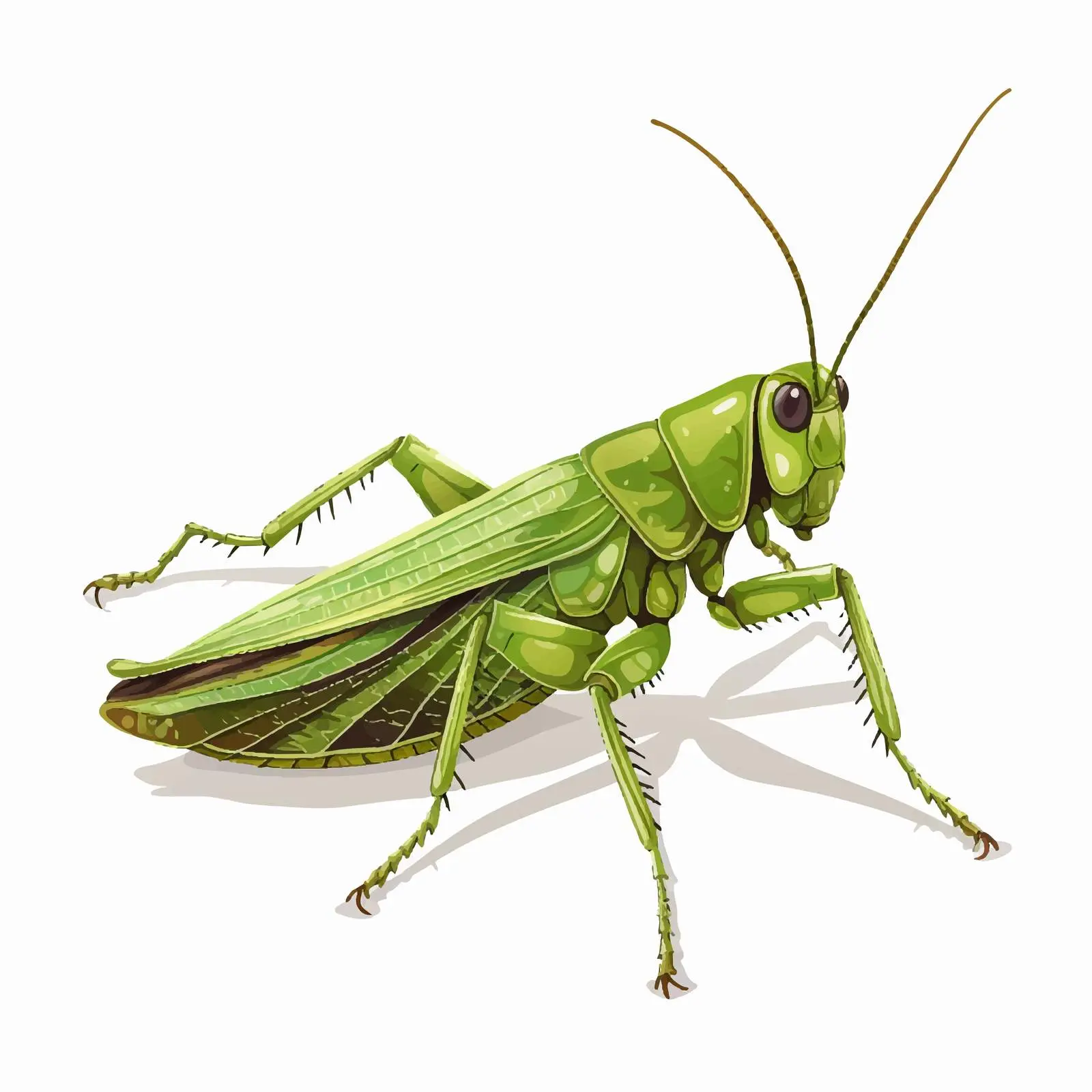 Green Grasshopper Vector Illustration on White Background — free download from Dotvec