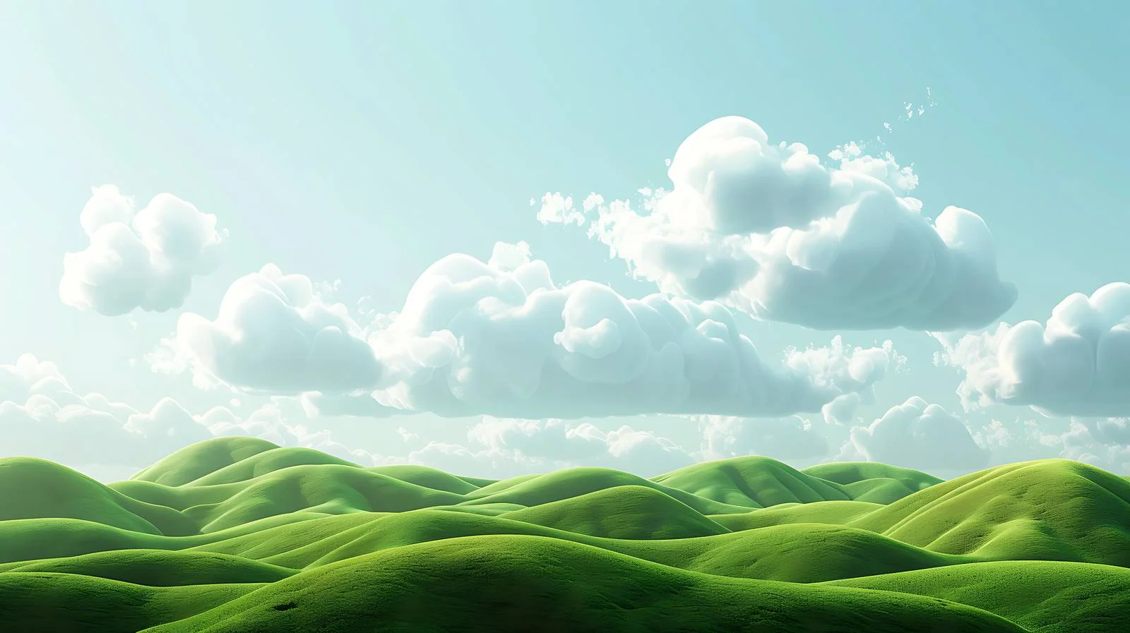 Tranquil Green Hills on Cloudy Sky — free download from Dotvec