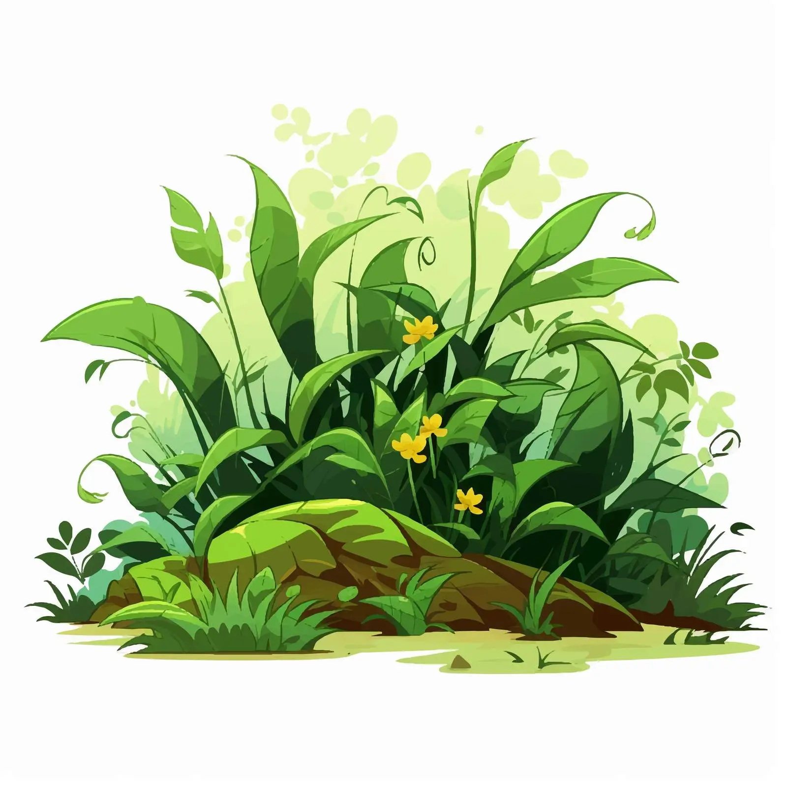 Garden Illustration of Green Leaves and Grass — free download from Dotvec