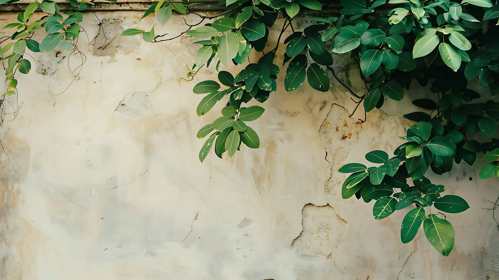 Green Leaves Against Vintage Building — free download from Dotvec