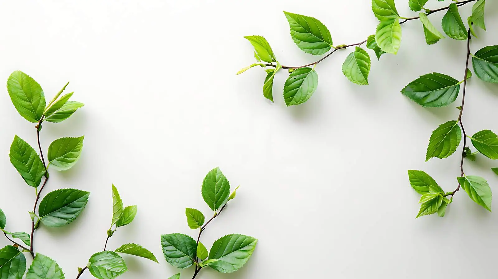 Minimalist Green Leaves on White Background — free download from Dotvec