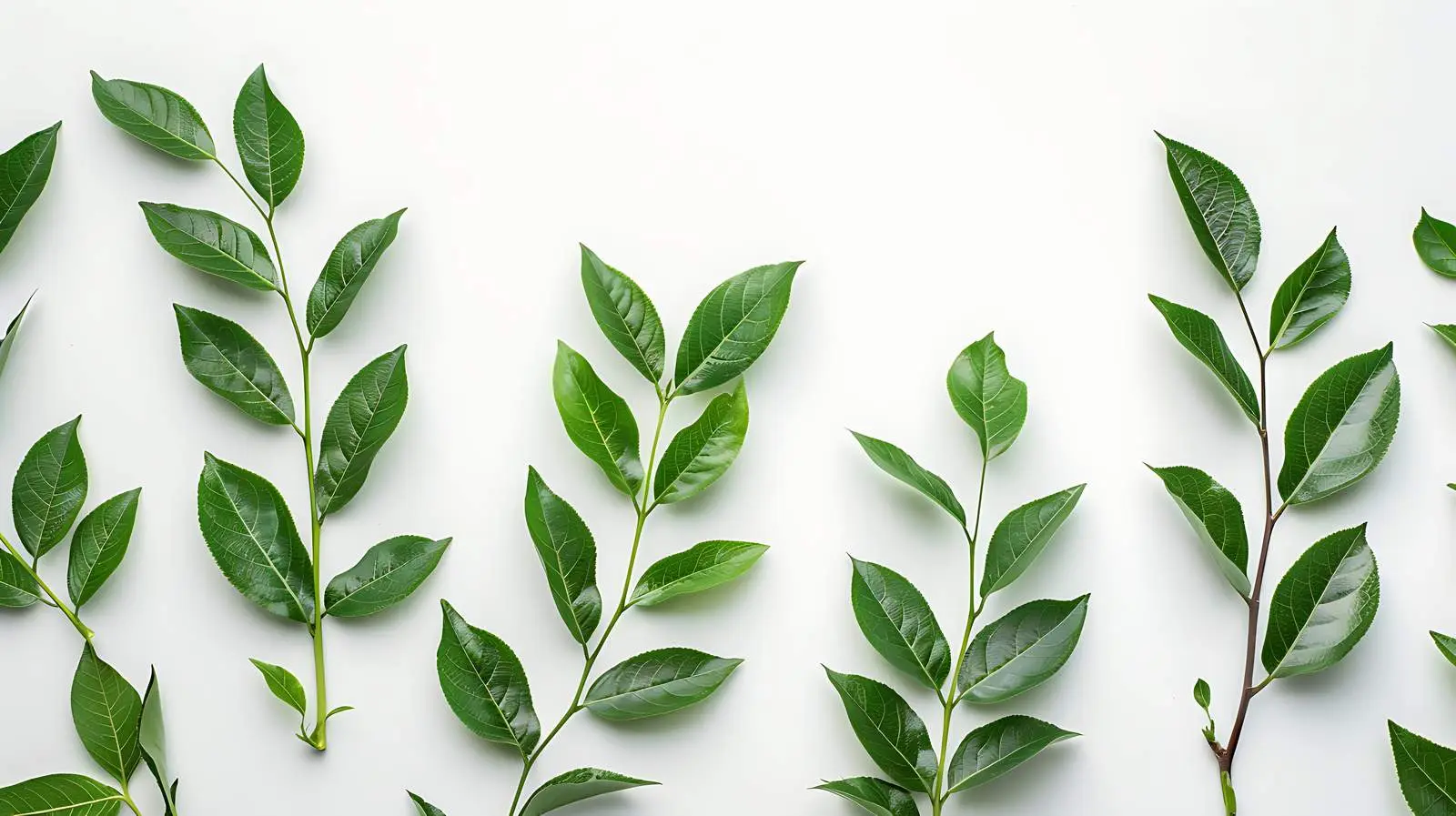 Minimal Green Leaves on White Background — free download from Dotvec