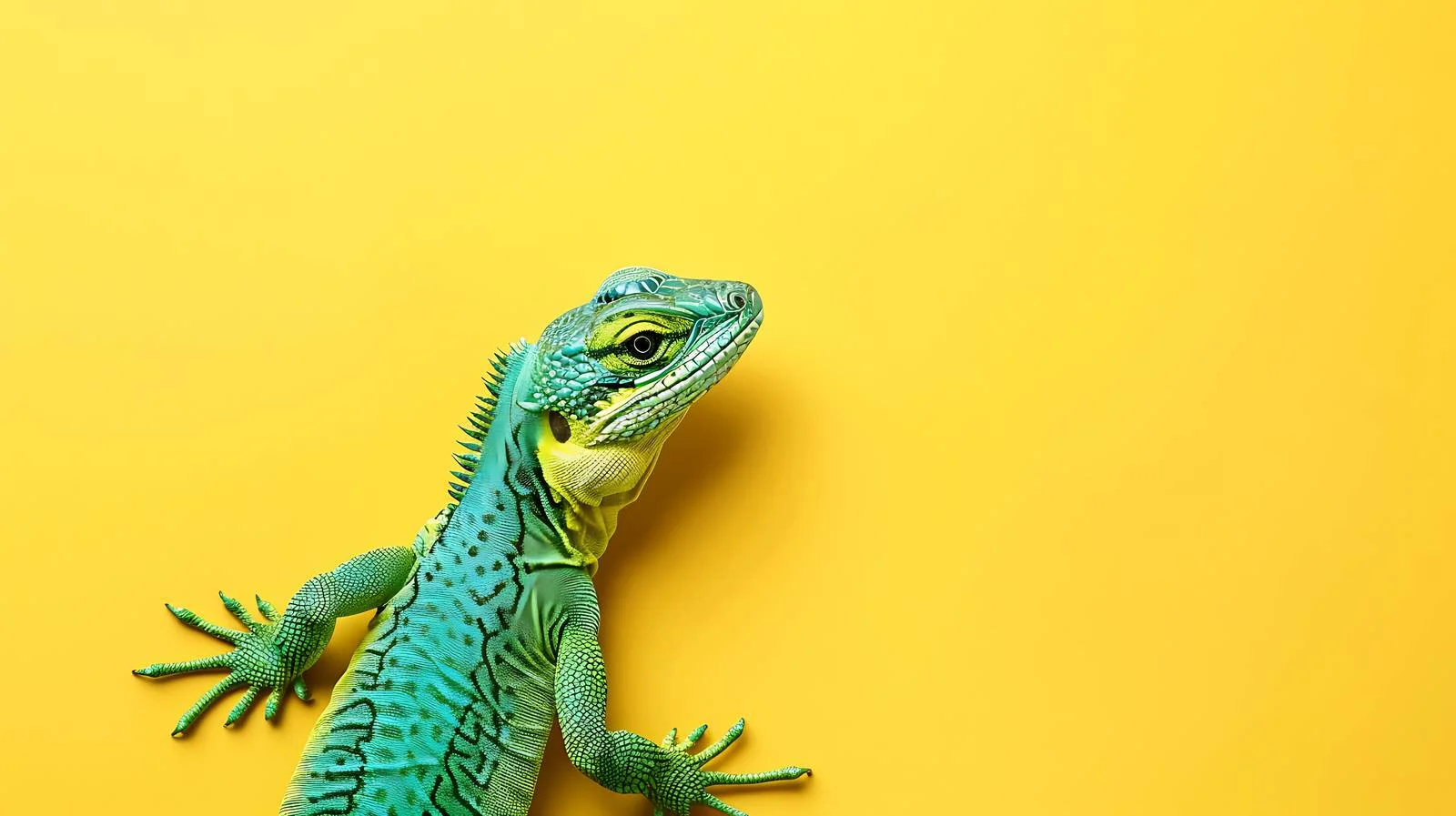 Vibrant Green Lizard Toy on Yellow Background — free download from Dotvec