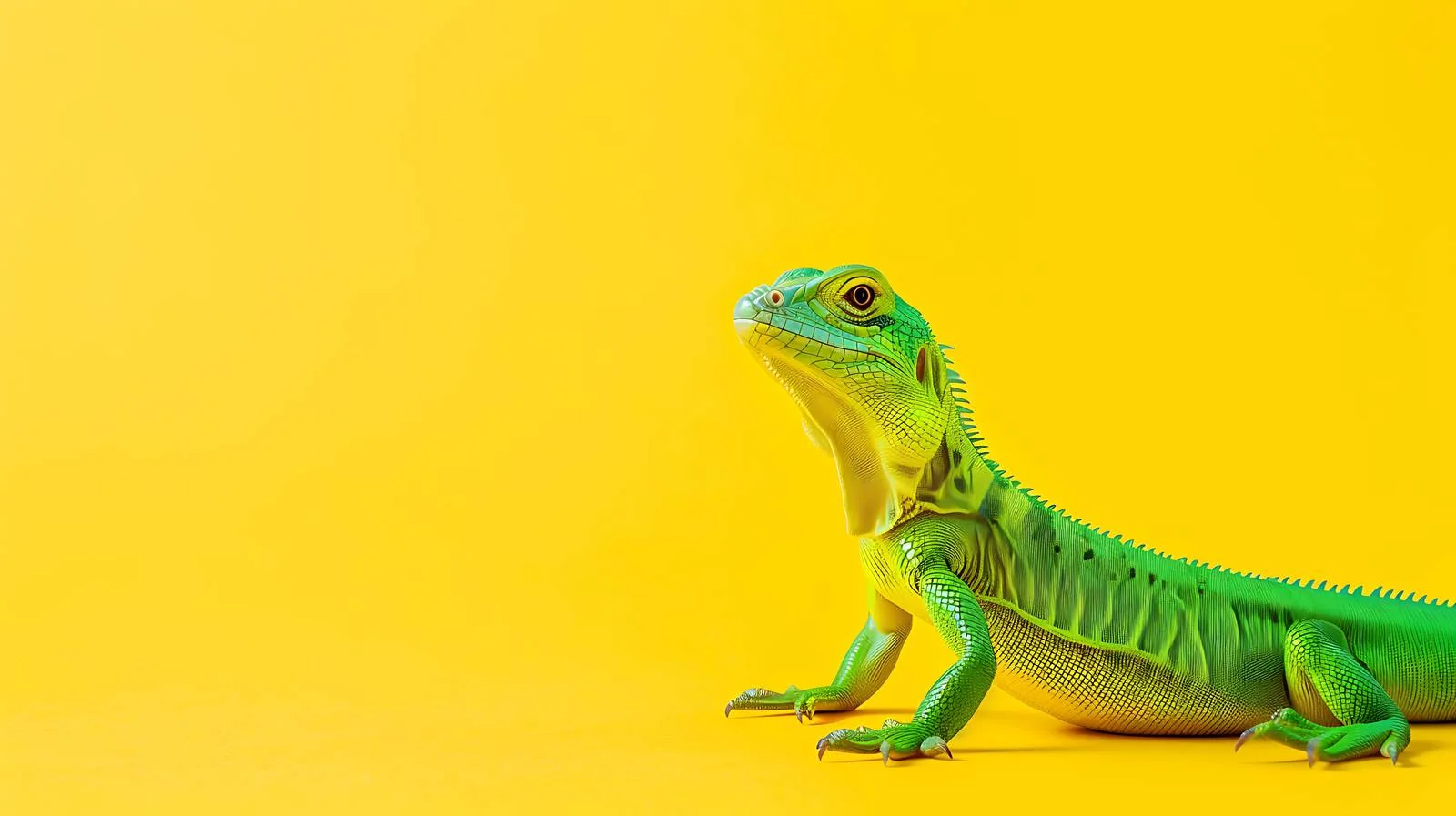 Vibrant Green Lizard Toy on Yellow — free download from Dotvec