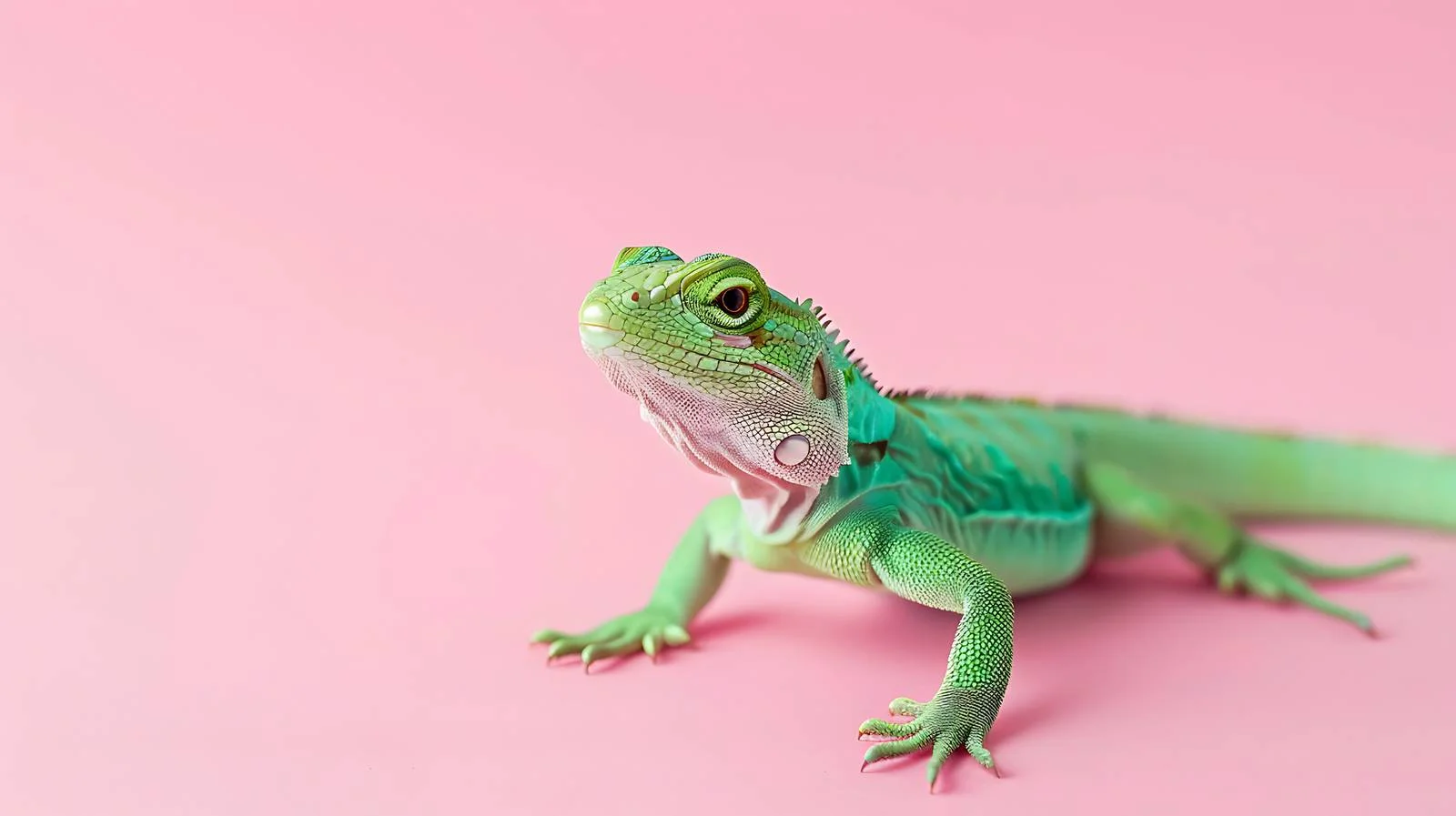 Minimal Green Lizard Toy on Pink — free download from Dotvec