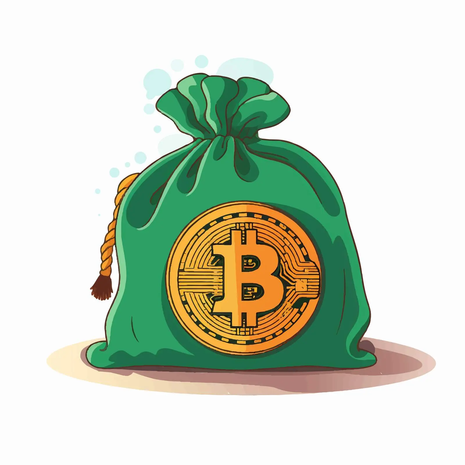 Green Money Bag with Bitcoin Symbol Vector – free crypt image from Dotvec