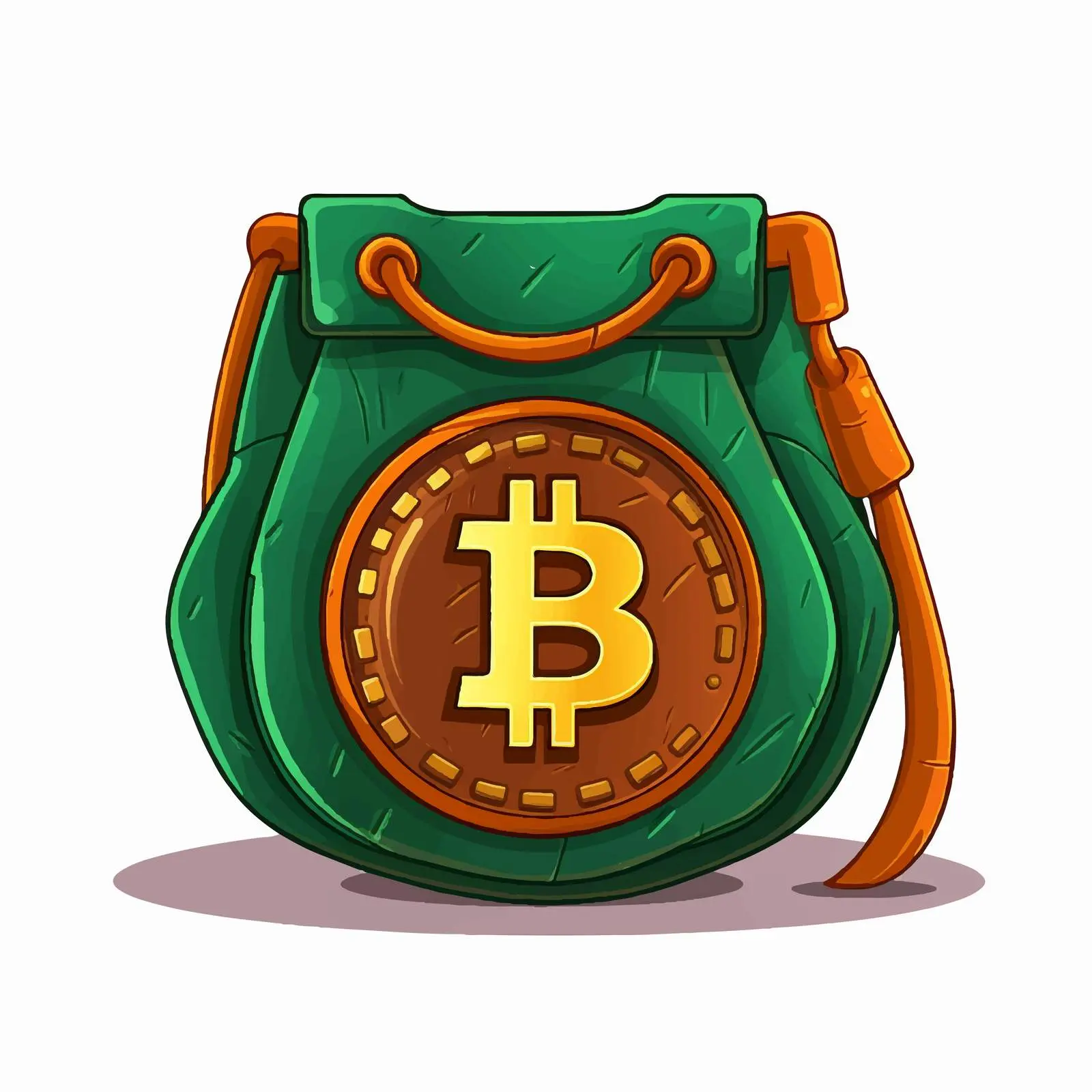 Green Money Bag with Bitcoin Vector Design – free financial freedom image from Dotvec