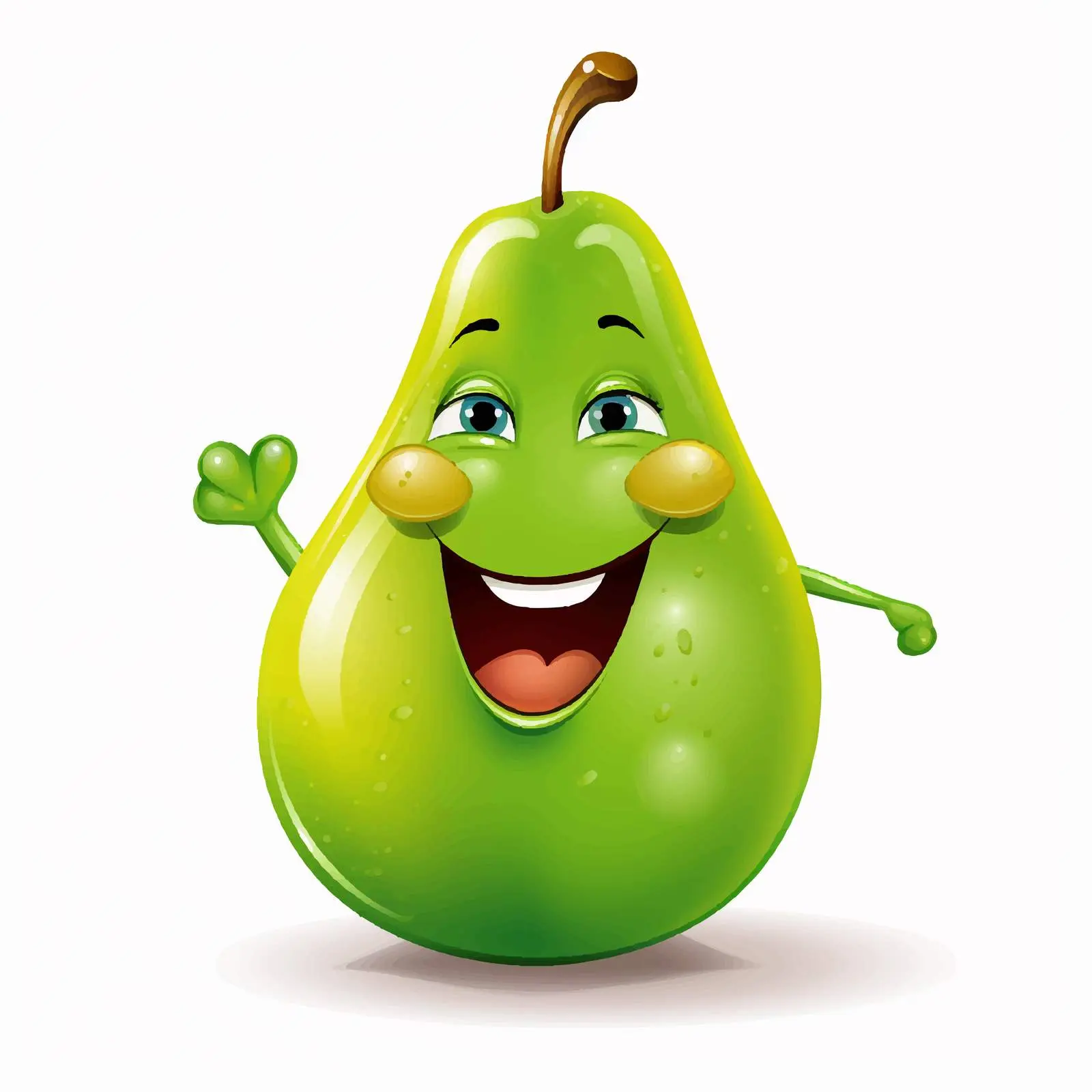 Happy Green Pear Cartoon Vector Illustration — free download from Dotvec