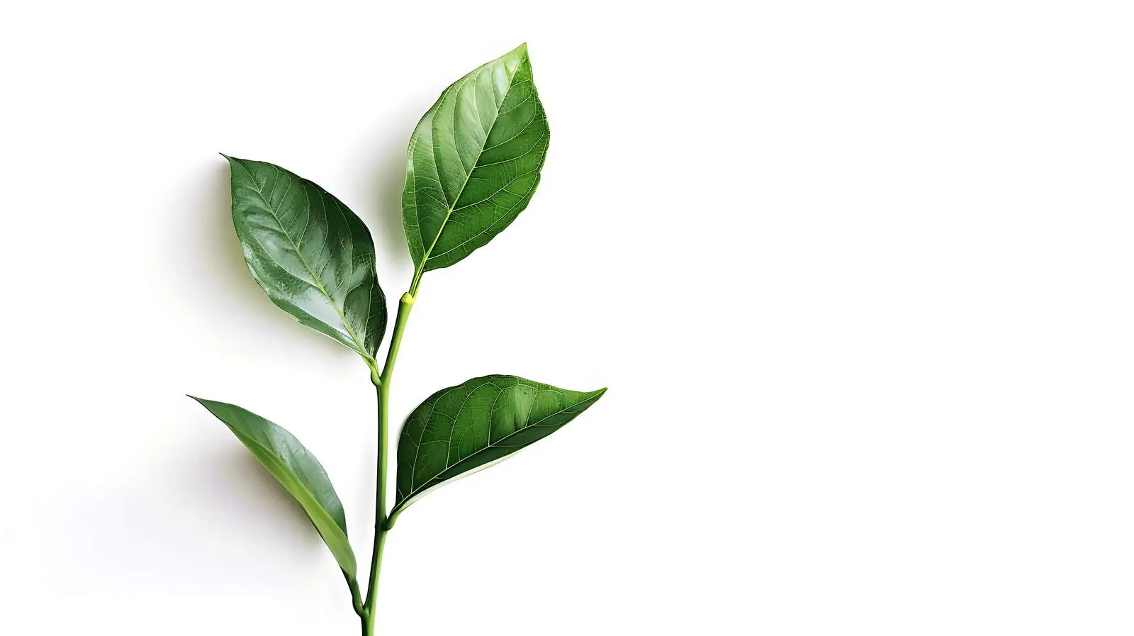 Green Plant Stem with Leaves Isolated on White — free download from Dotvec