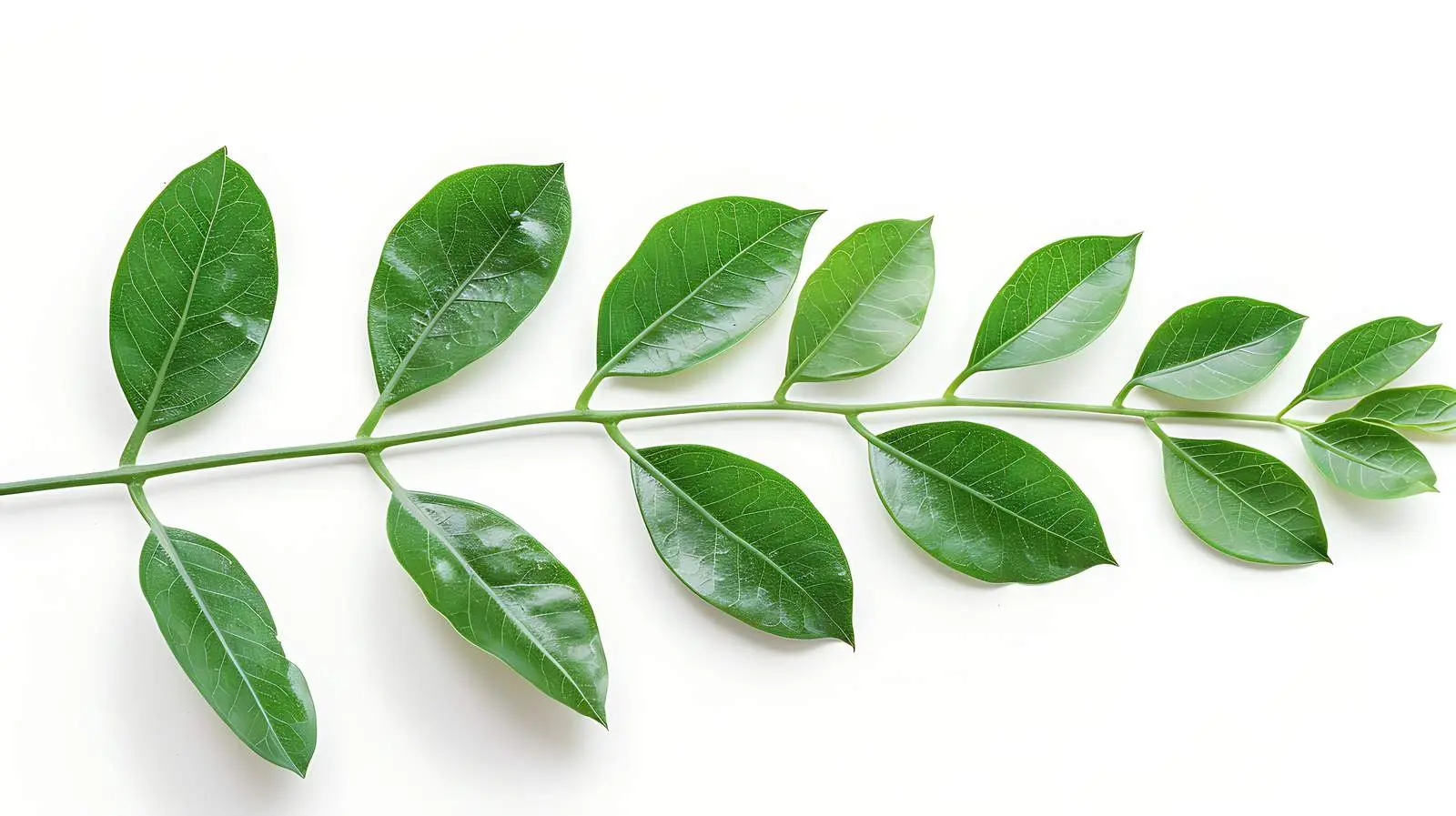 Green Plant Stem with Leaves on White Background — free download from Dotvec